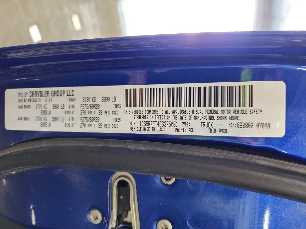 2014 Ram 1500 St Blue vin: 1C6RR7FT4ES375061