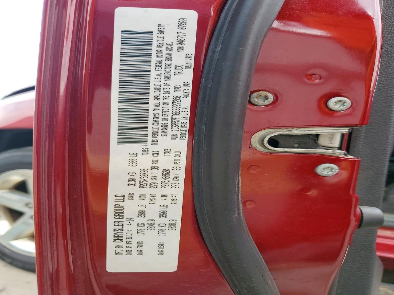 2014 Ram 1500 St Red vin: 1C6RR7FT6ES327206
