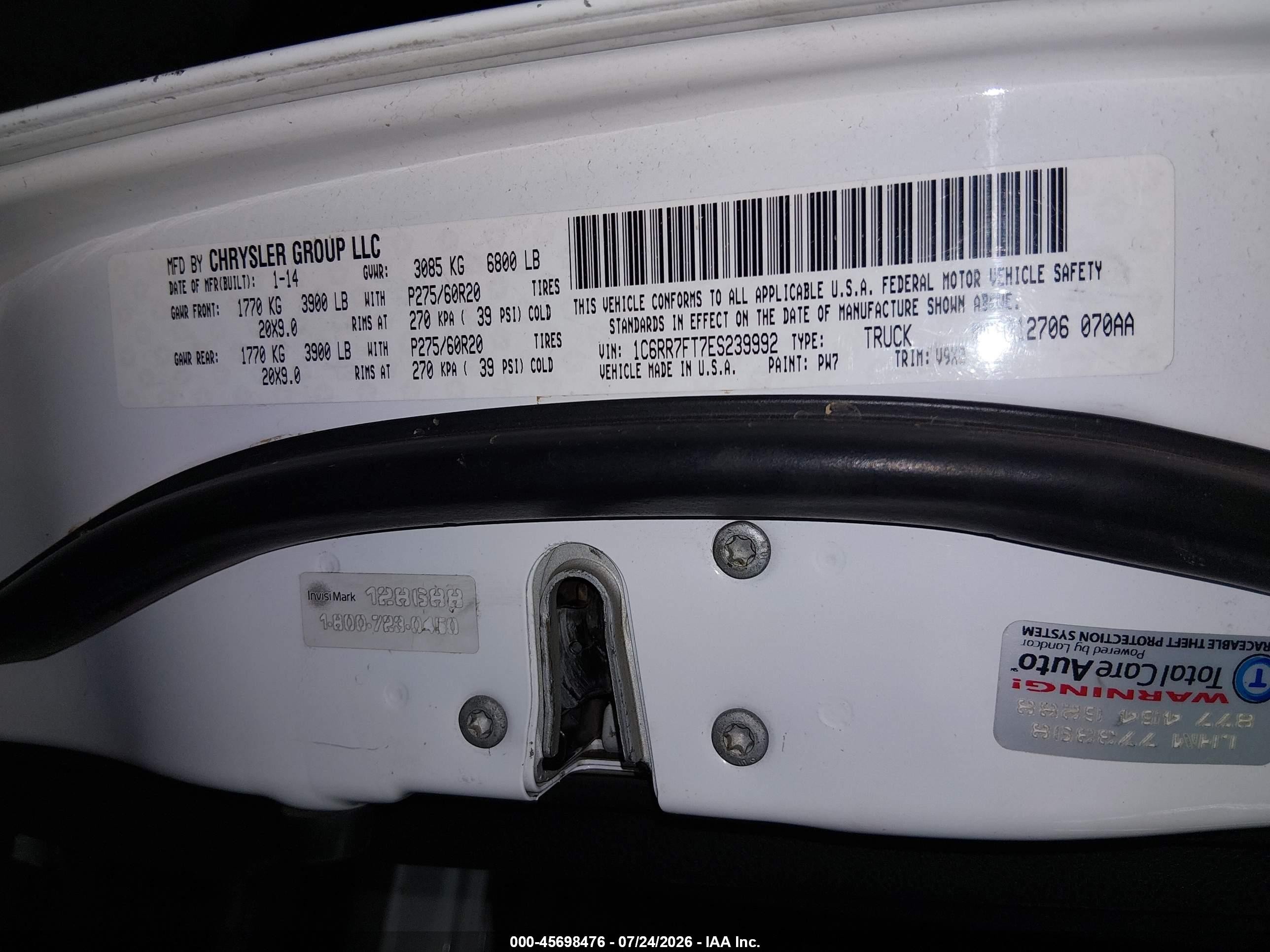 2014 Ram 1500 Express Белый vin: 1C6RR7FT7ES239992