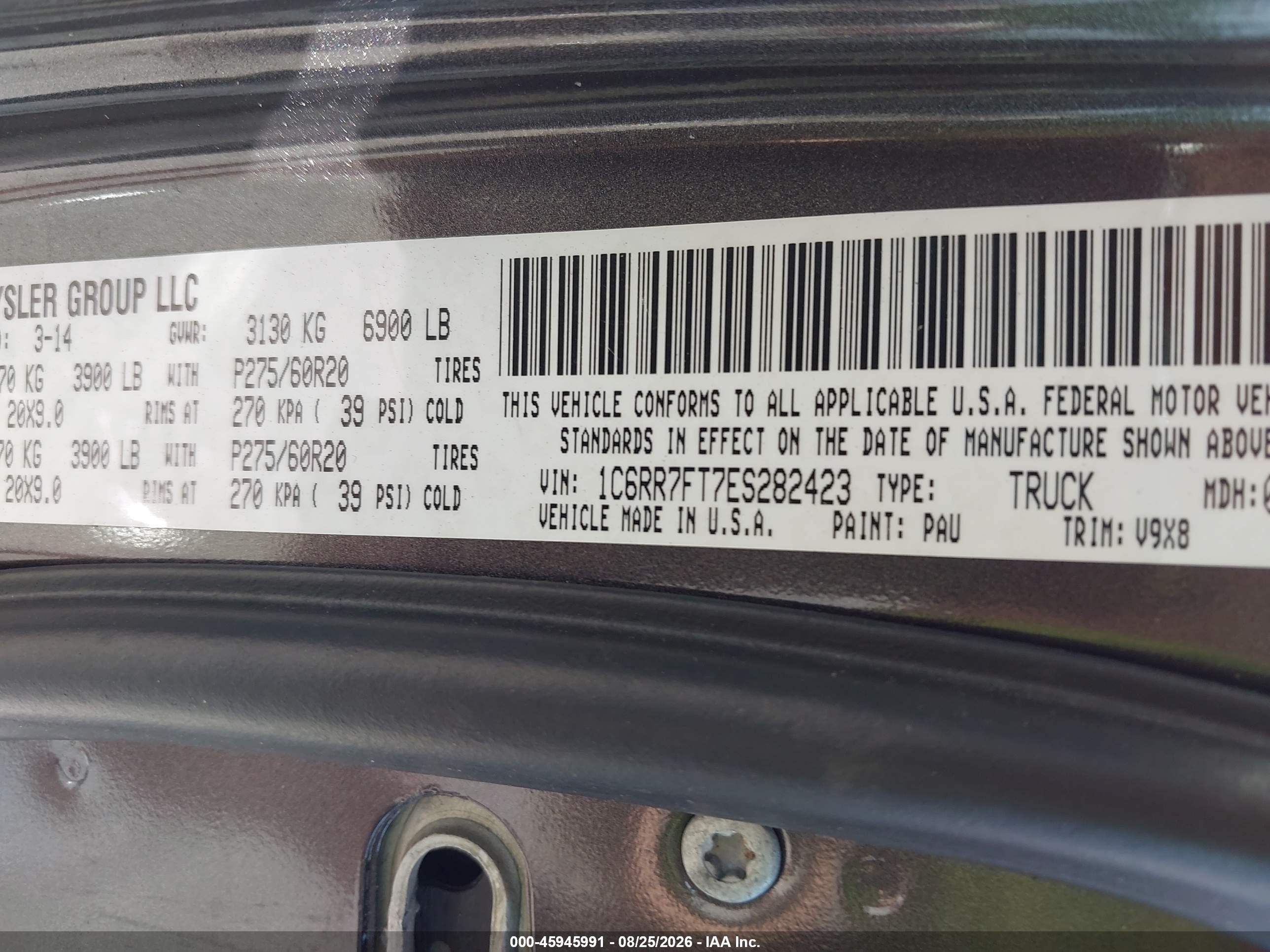 2014 Ram 1500 Express Gray vin: 1C6RR7FT7ES282423