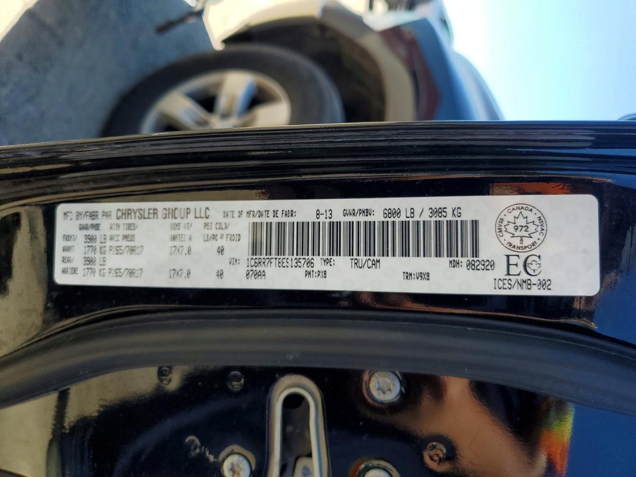 2014 Ram 1500 St Black vin: 1C6RR7FT8ES135706