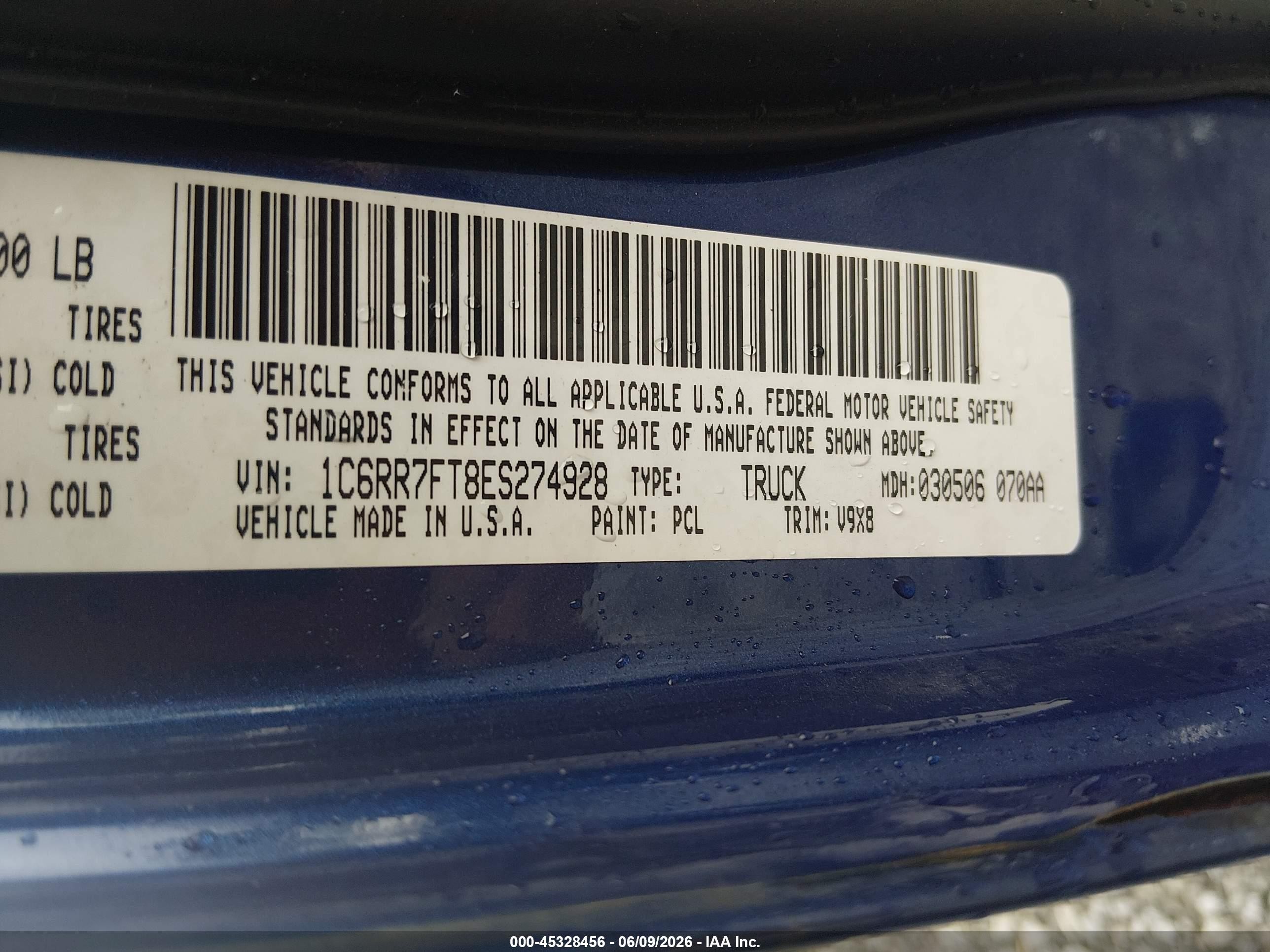 2014 Ram 1500 Express Blue vin: 1C6RR7FT8ES274928