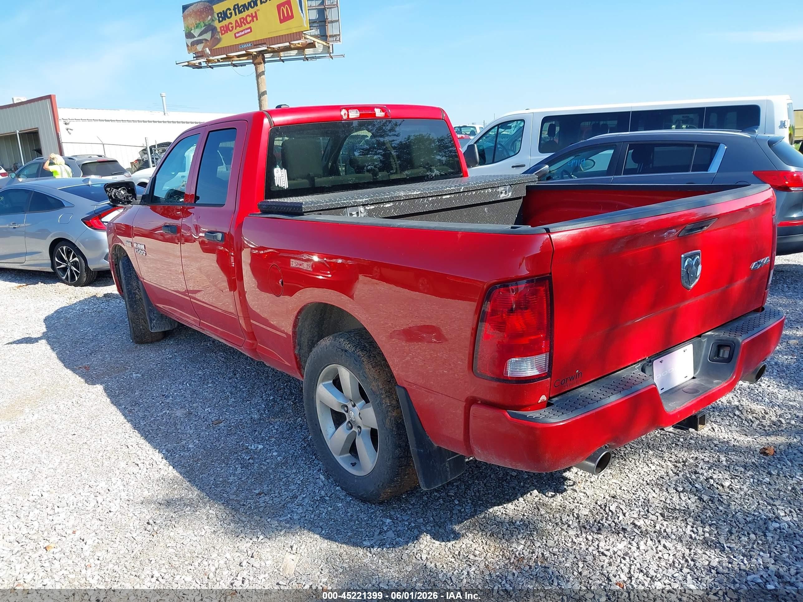 2015 Ram 1500 Express Red vin: 1C6RR7FT8FS616637