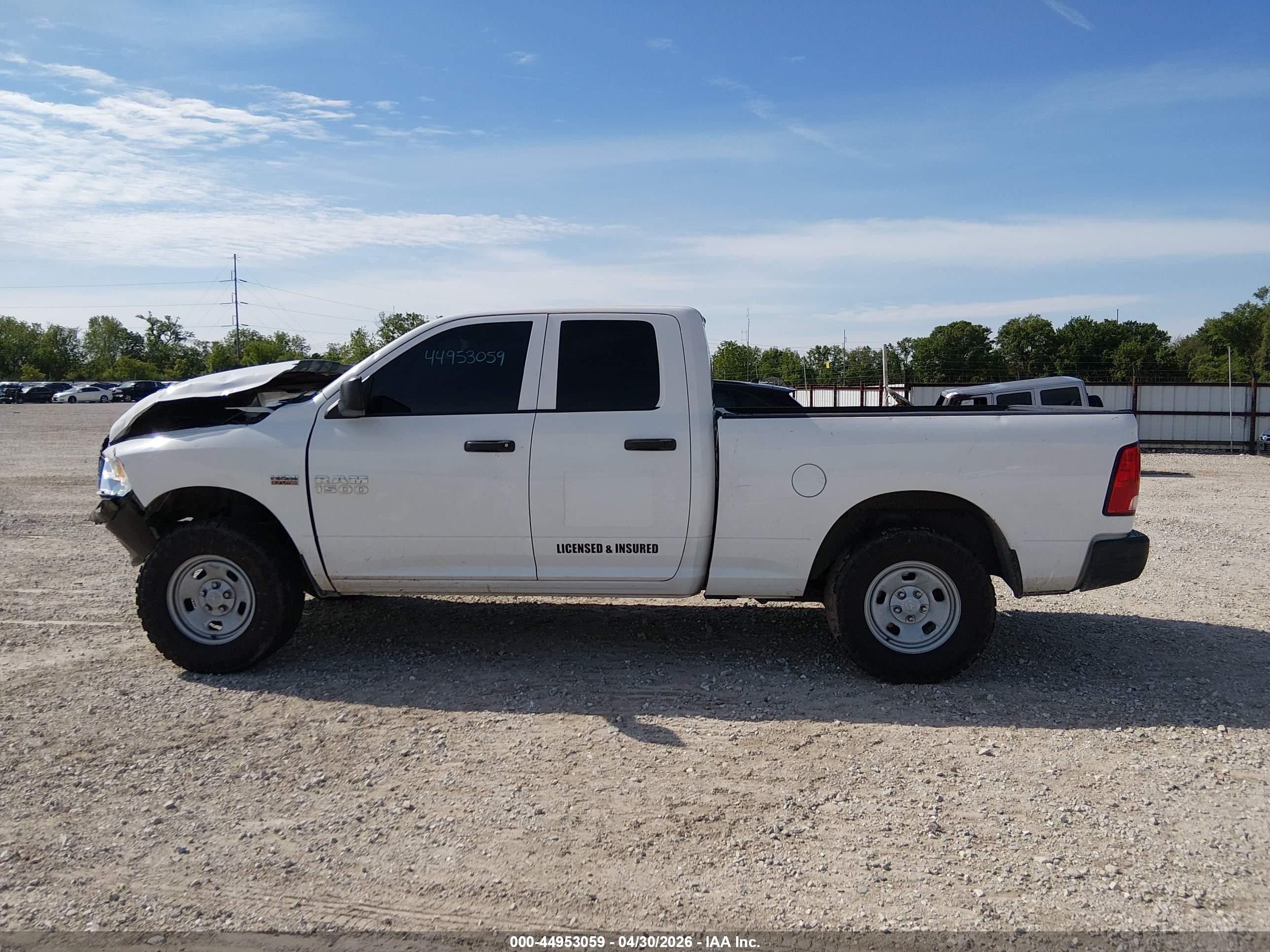 2014 Ram 1500 Tradesman White vin: 1C6RR7FT9ES131292