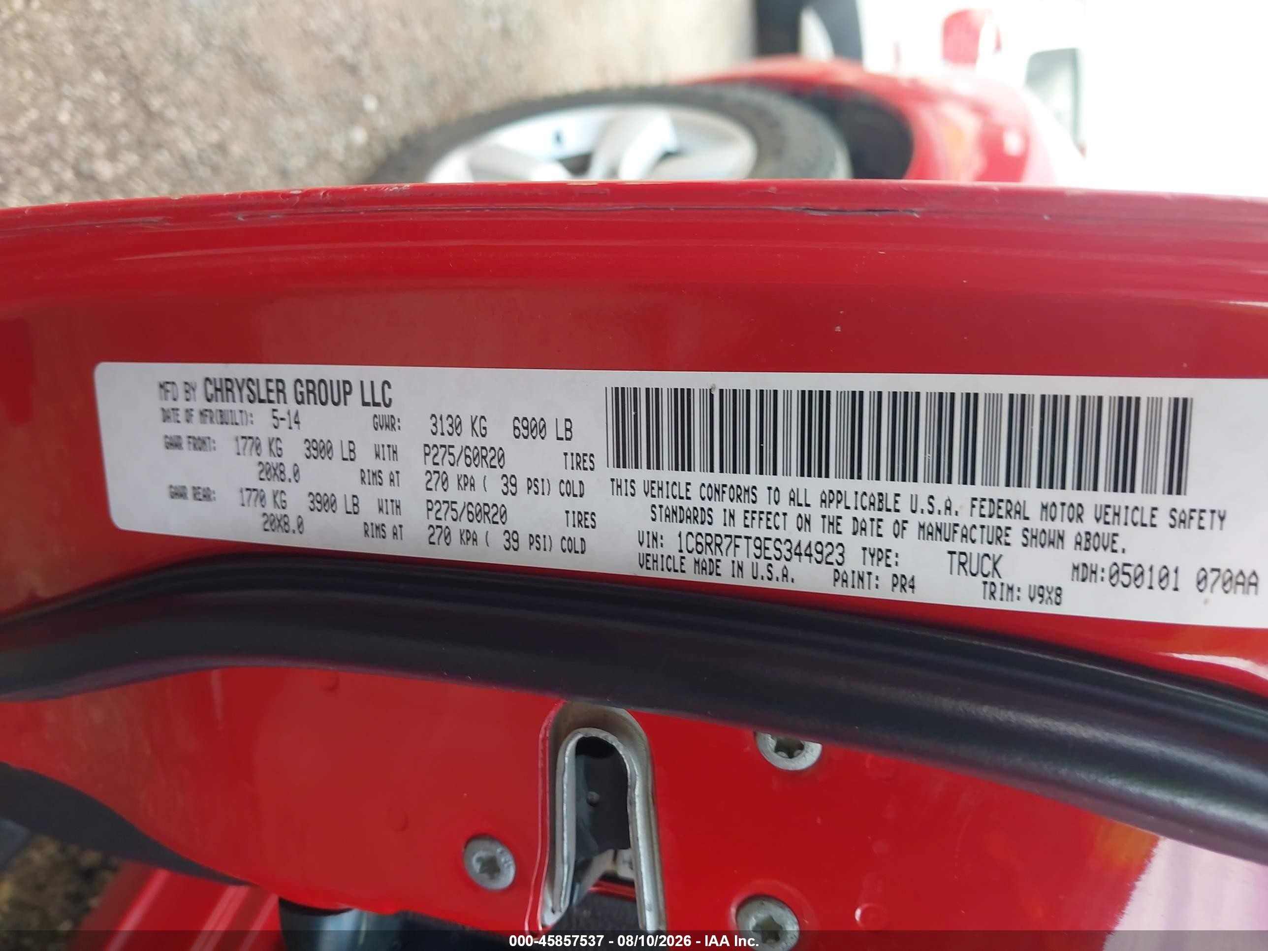 2014 Ram 1500 Express Red vin: 1C6RR7FT9ES344923