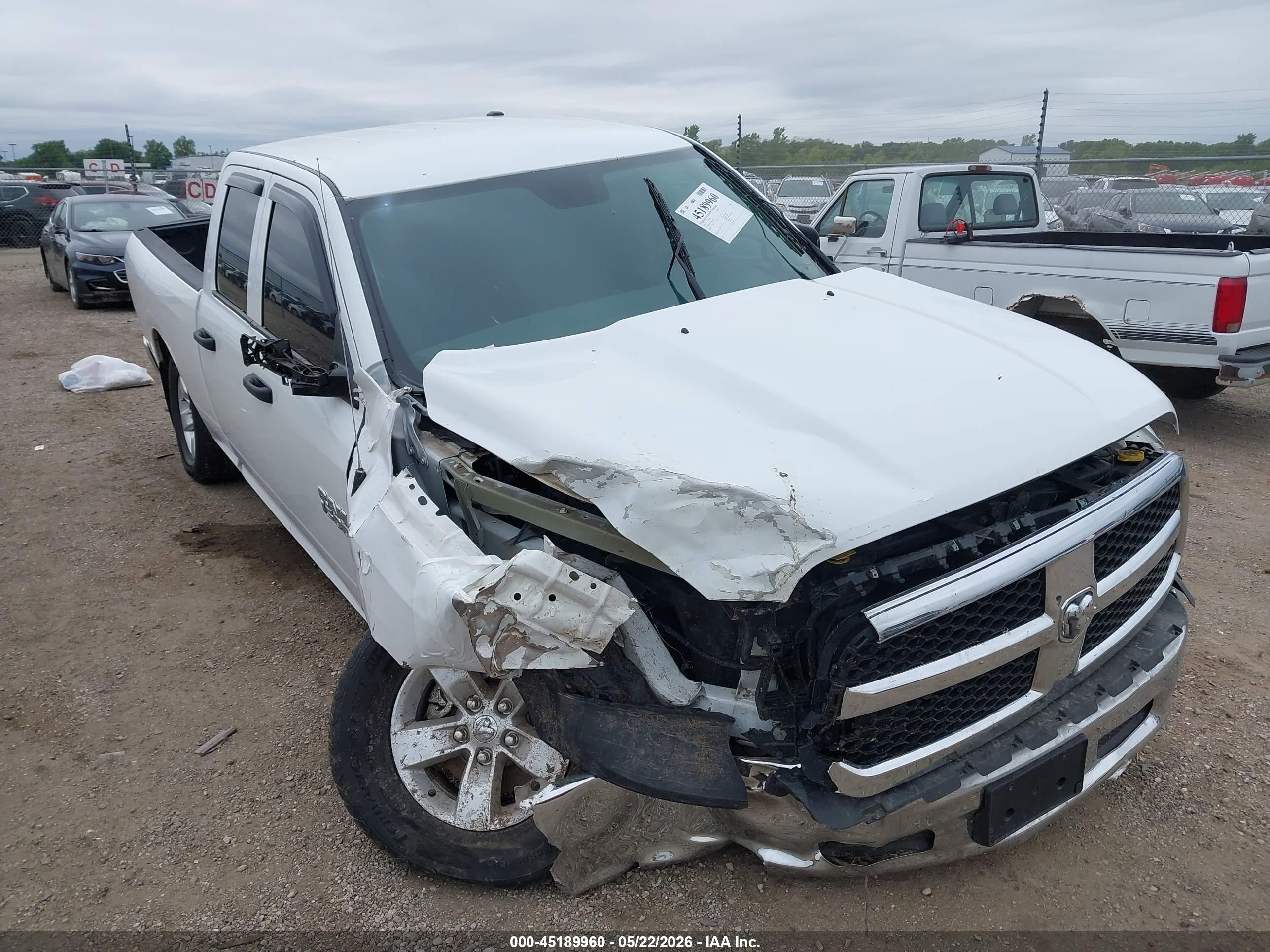 2015 Ram 1500 Tradesman White vin: 1C6RR7FT9FS720117