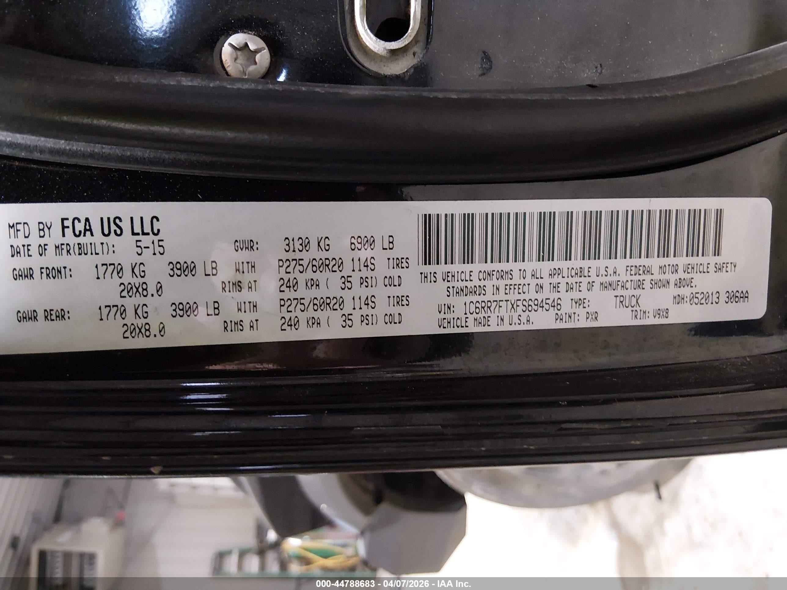 2015 Ram 1500 Express Черный vin: 1C6RR7FTXFS694546