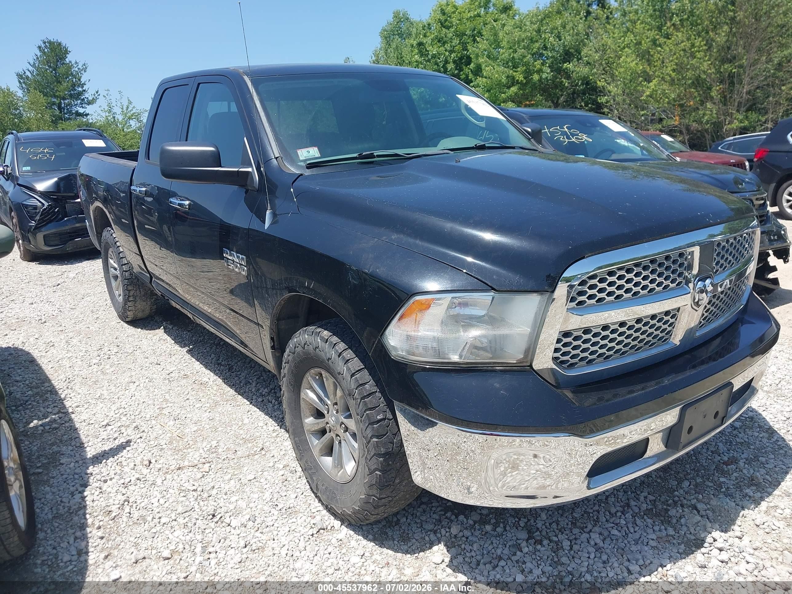 2013 Ram 1500 Slt Черный vin: 1C6RR7GG1DS664558