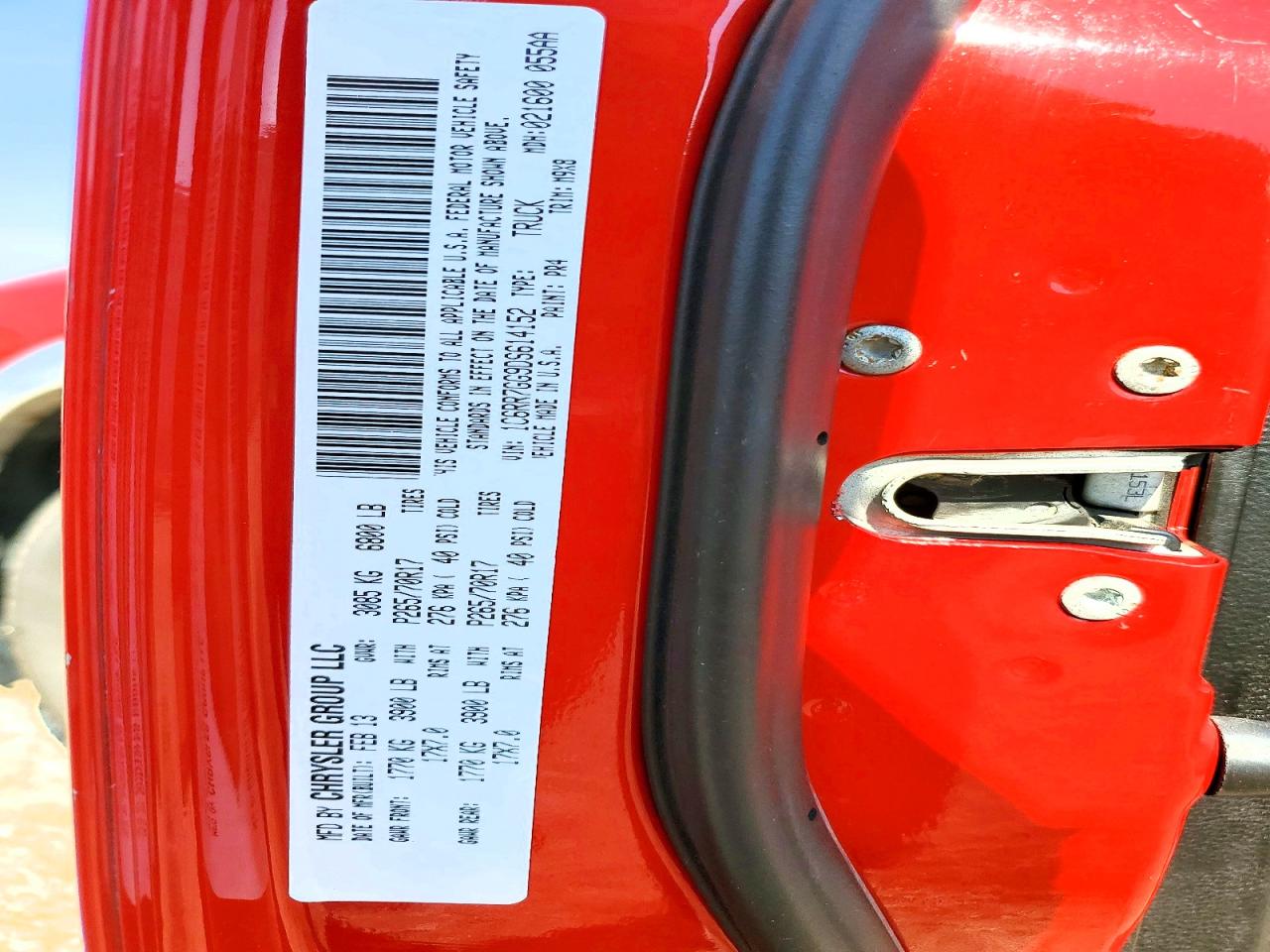 2013 Ram 1500 Slt Red vin: 1C6RR7GG9DS614152