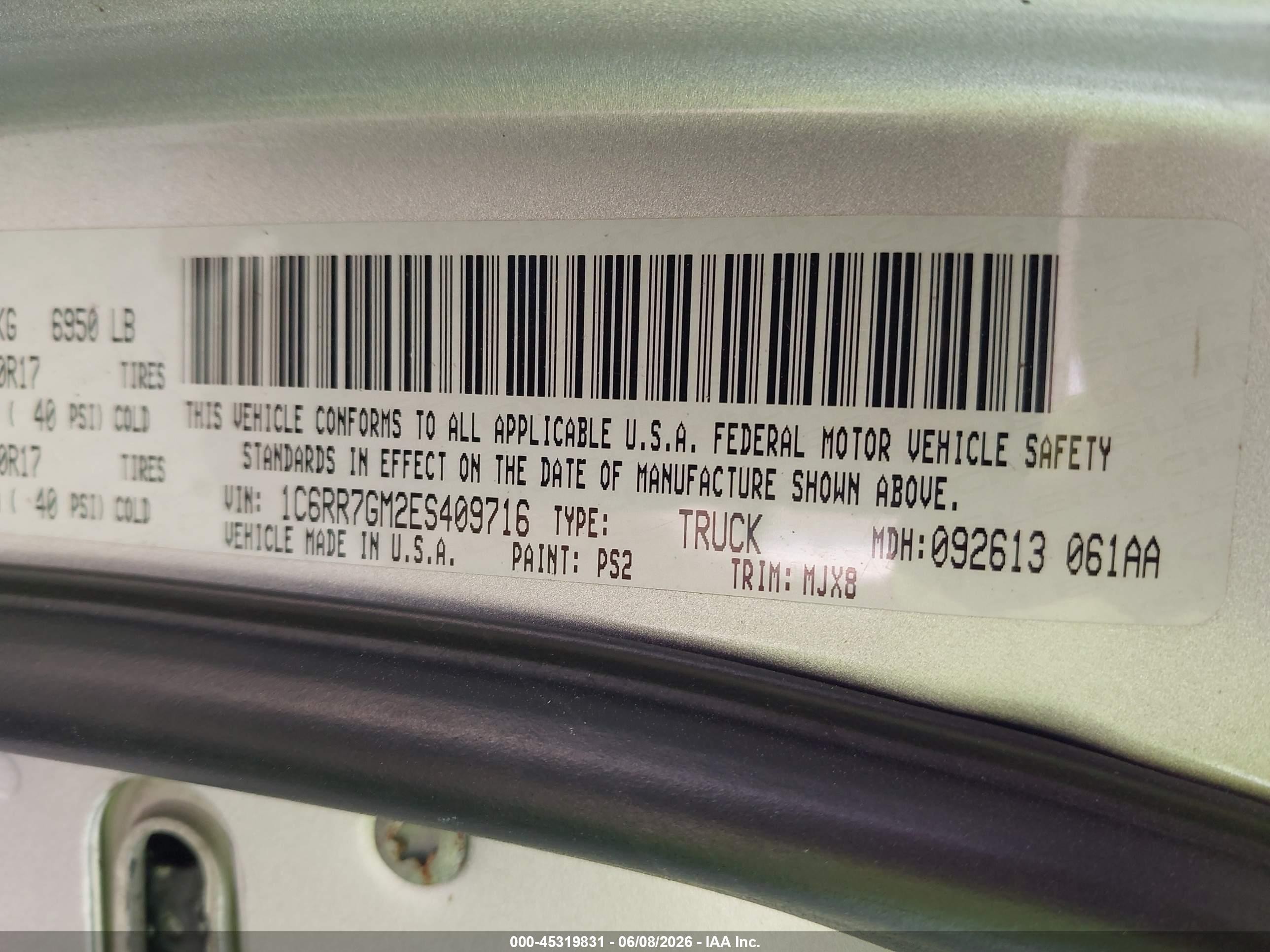 2014 Ram 1500 Big Horn Silver vin: 1C6RR7GM2ES409716