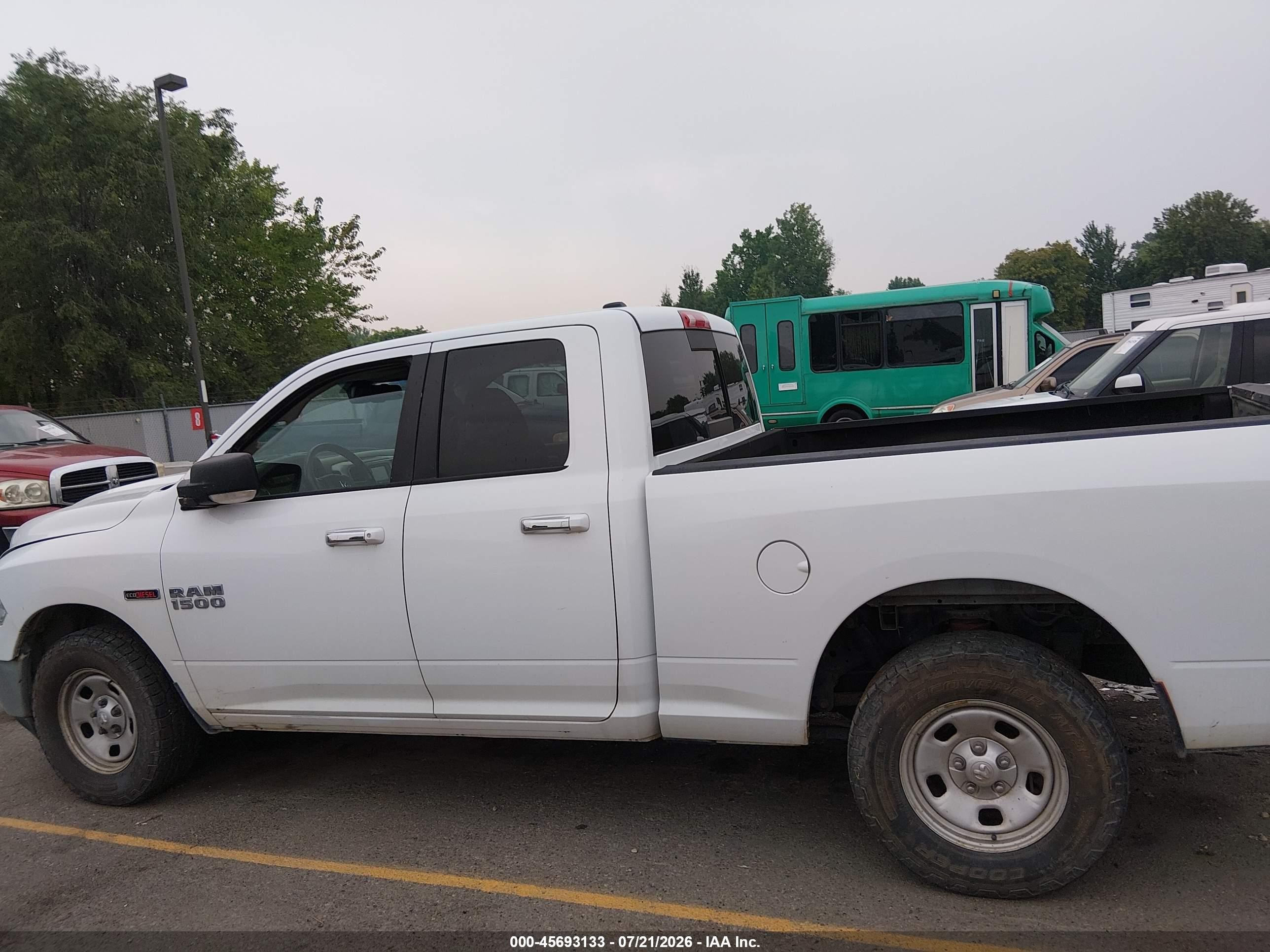 2015 Ram 1500 Slt White vin: 1C6RR7GM4FS704012