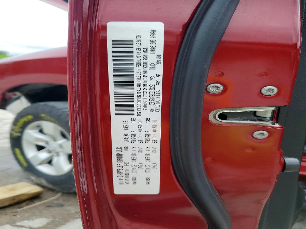 2014 Ram 1500 Slt Maroon vin: 1C6RR7GT0ES121281