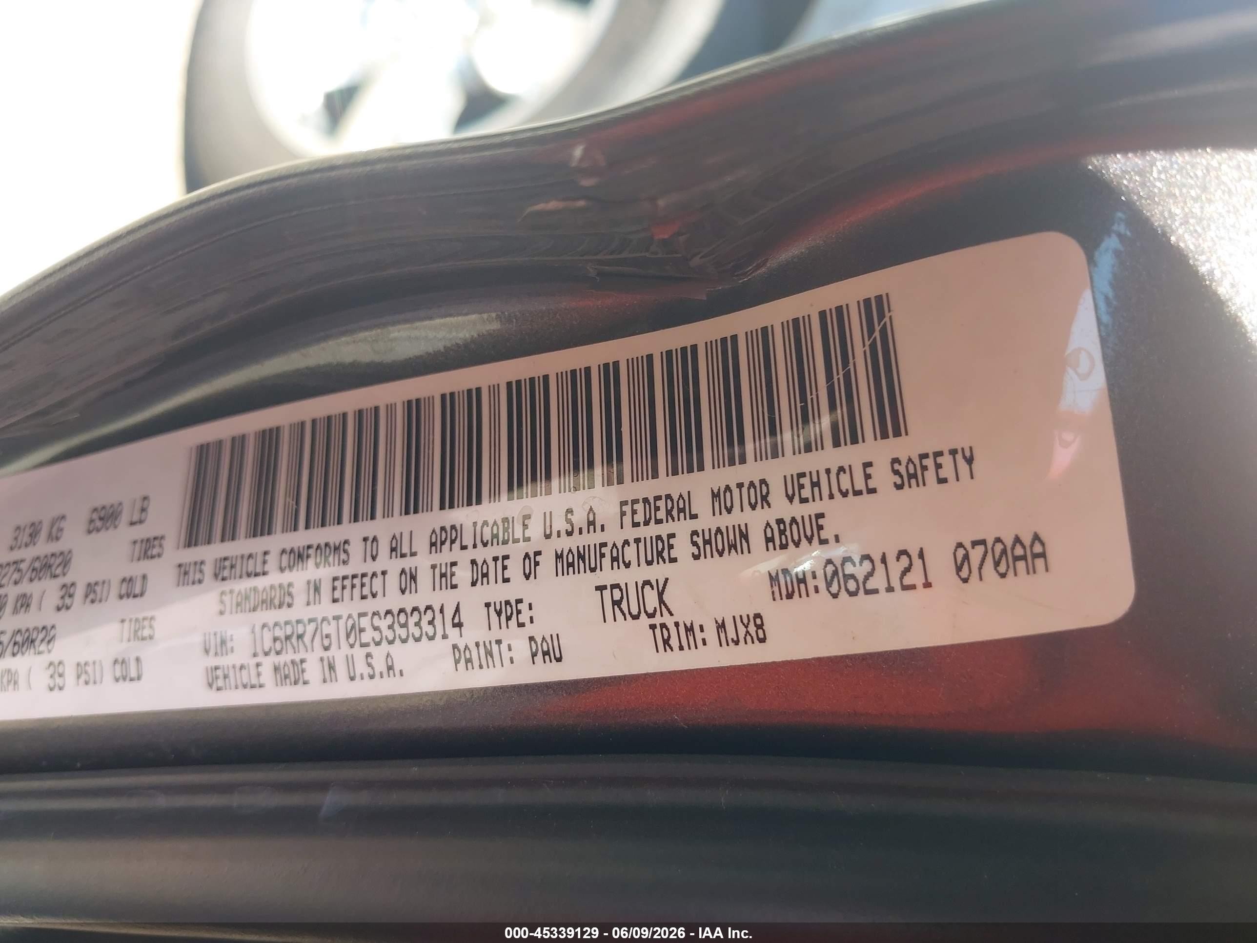 2014 Ram 1500 Big Horn Gray vin: 1C6RR7GT0ES393314
