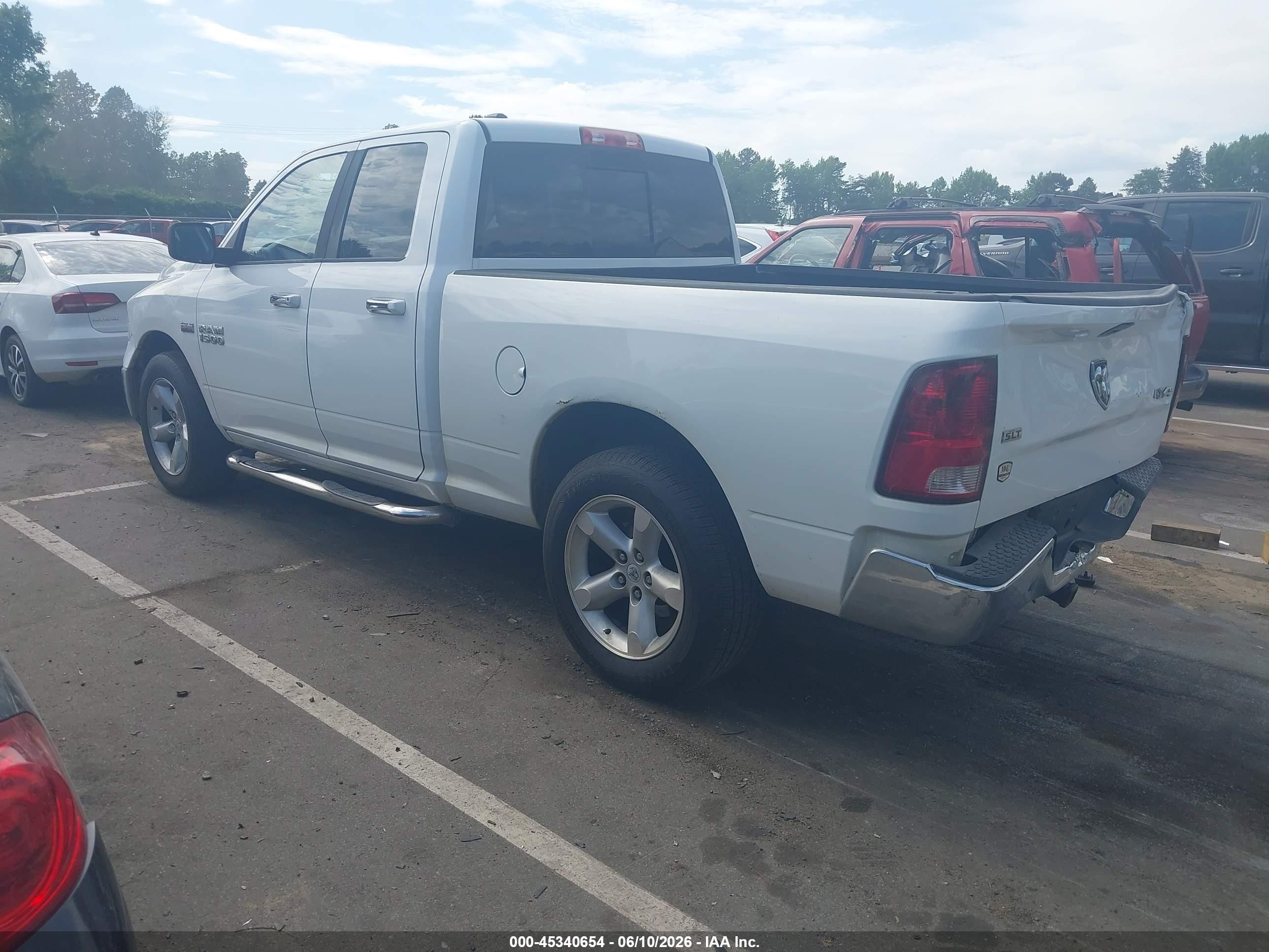 2013 Ram 1500 Slt White vin: 1C6RR7GT1DS566322