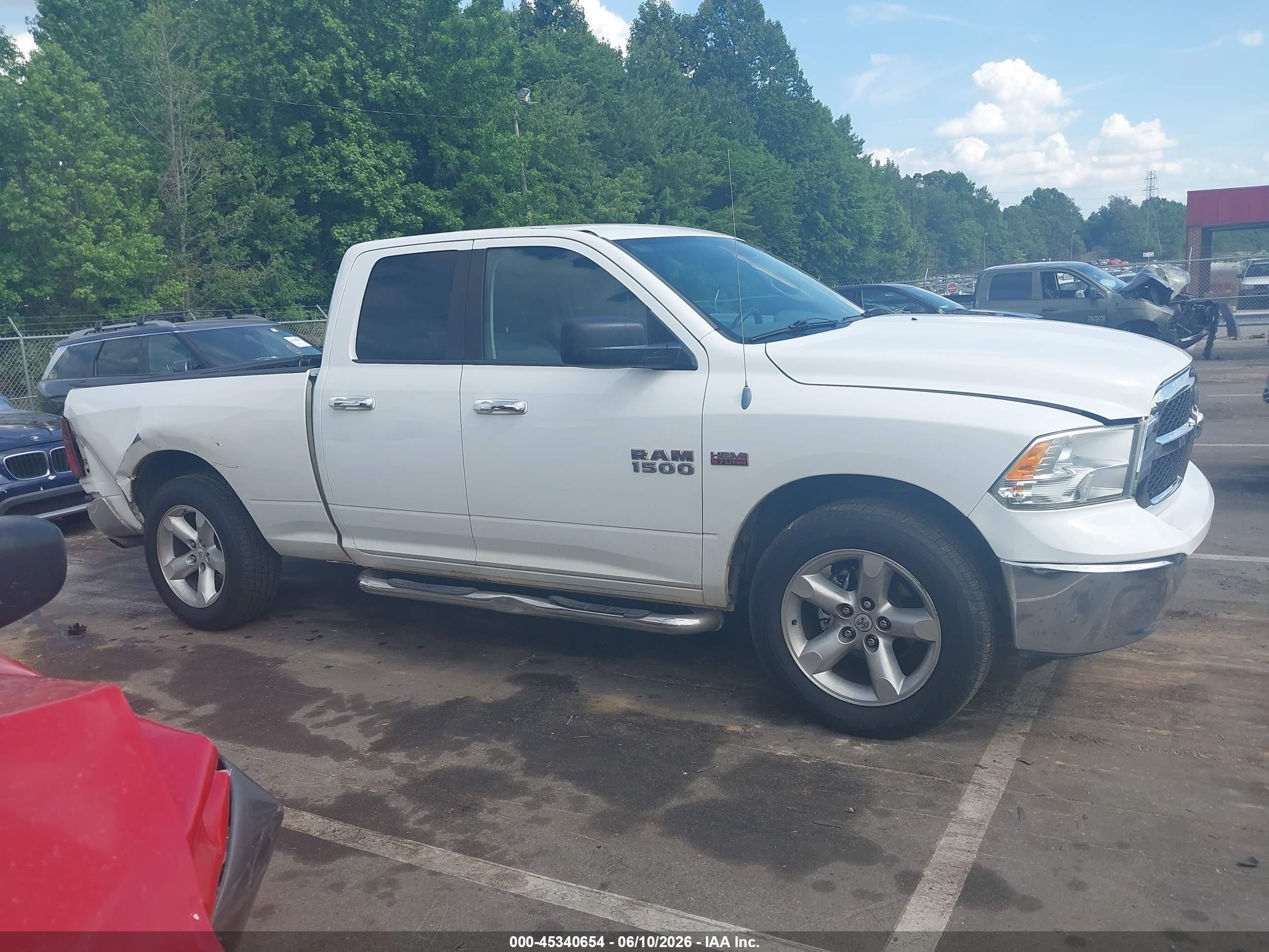 2013 Ram 1500 Slt White vin: 1C6RR7GT1DS566322