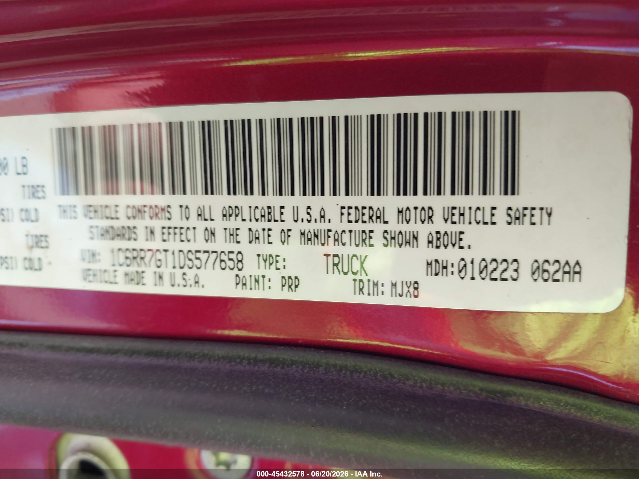 2013 Ram 1500 Lone Star Maroon vin: 1C6RR7GT1DS577658