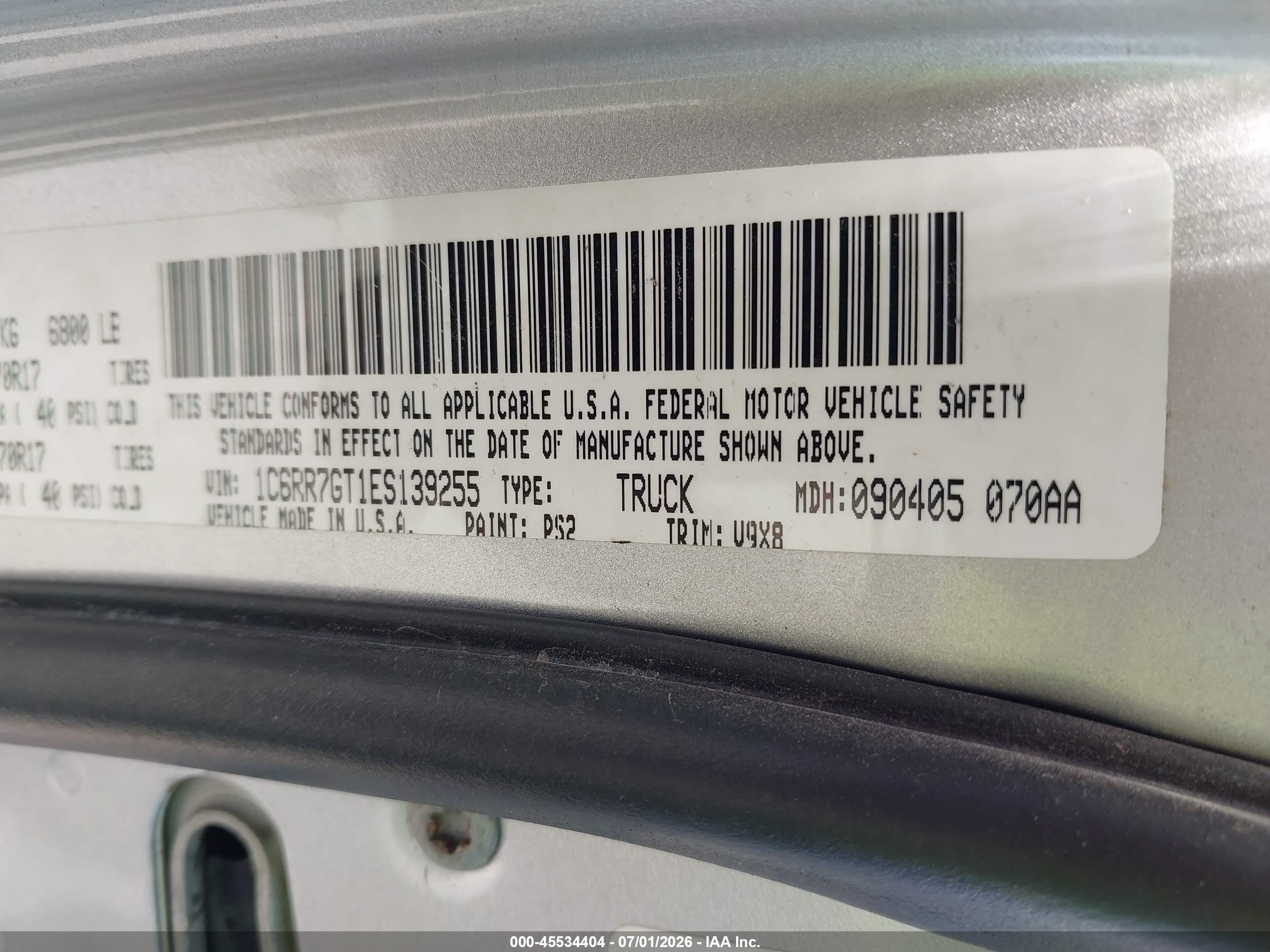 2014 Ram 1500 Slt Silver vin: 1C6RR7GT1ES139255