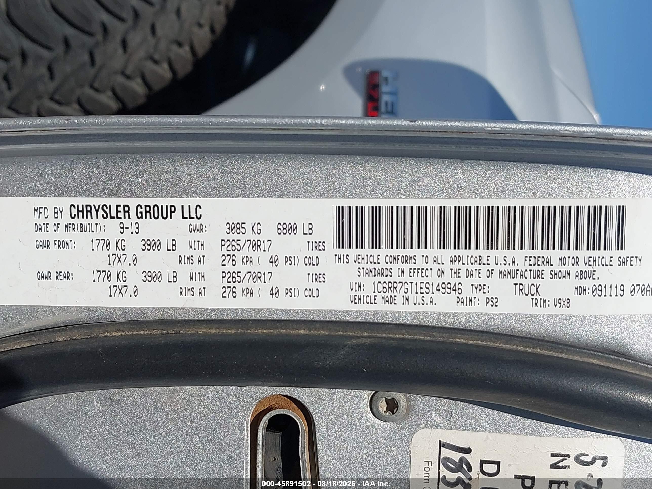 2014 Ram 1500 Slt Silver vin: 1C6RR7GT1ES149946