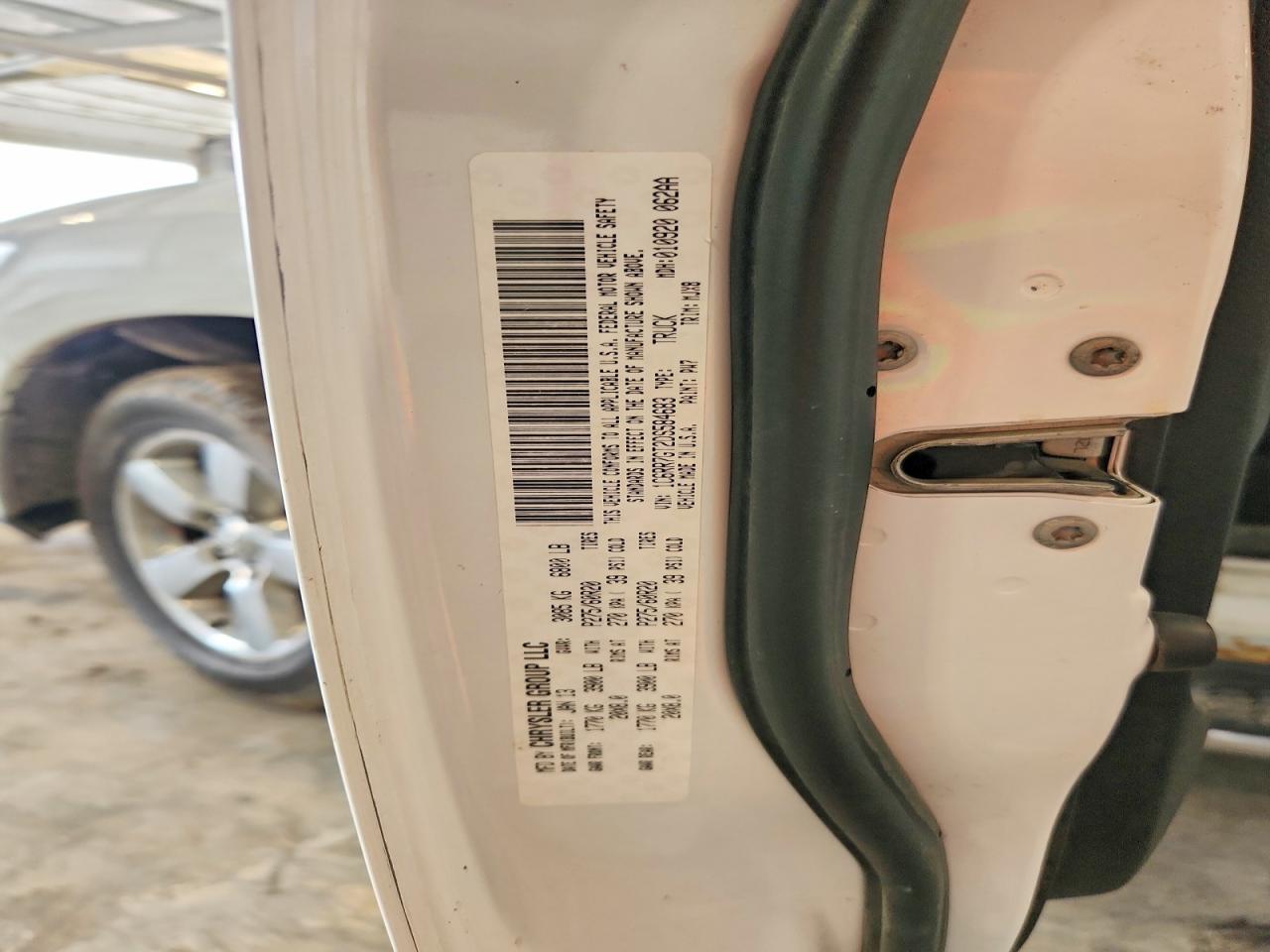 2013 Ram 1500 Slt White vin: 1C6RR7GT2DS584683