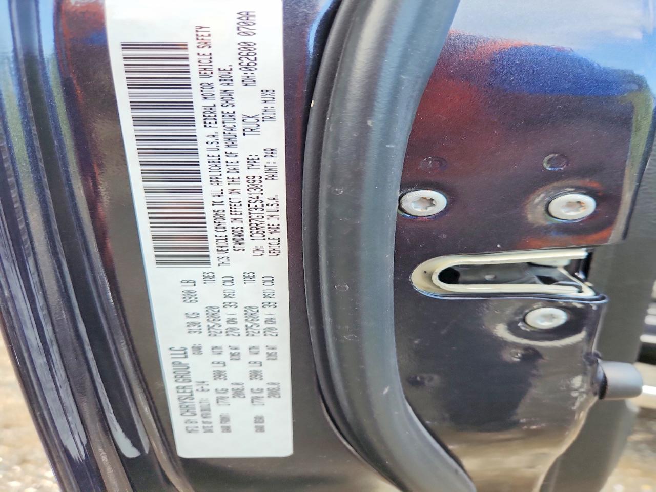 2014 Ram 1500 Slt Black vin: 1C6RR7GT3ES413099