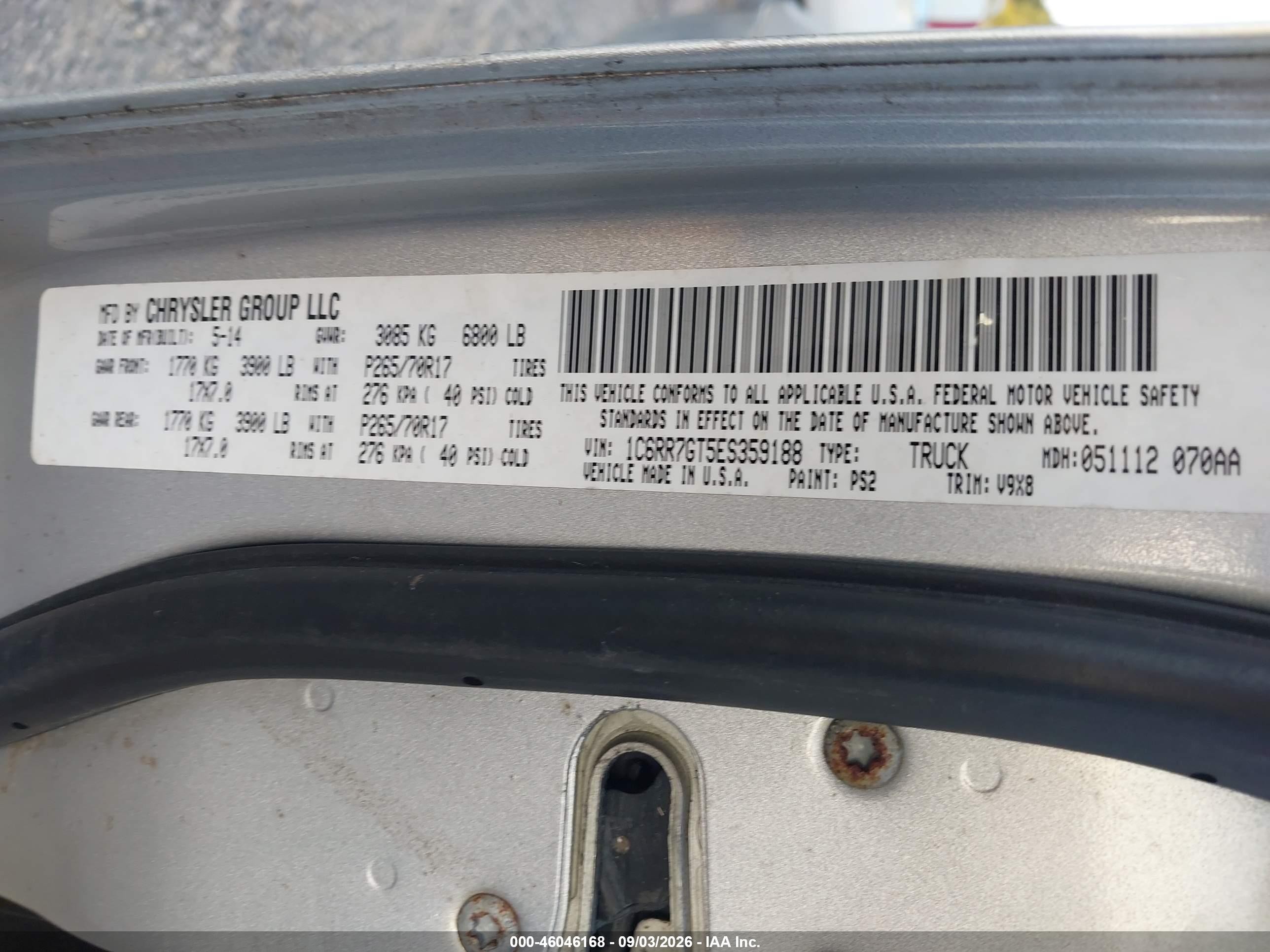 2014 Ram 1500 Slt Silver vin: 1C6RR7GT5ES359188