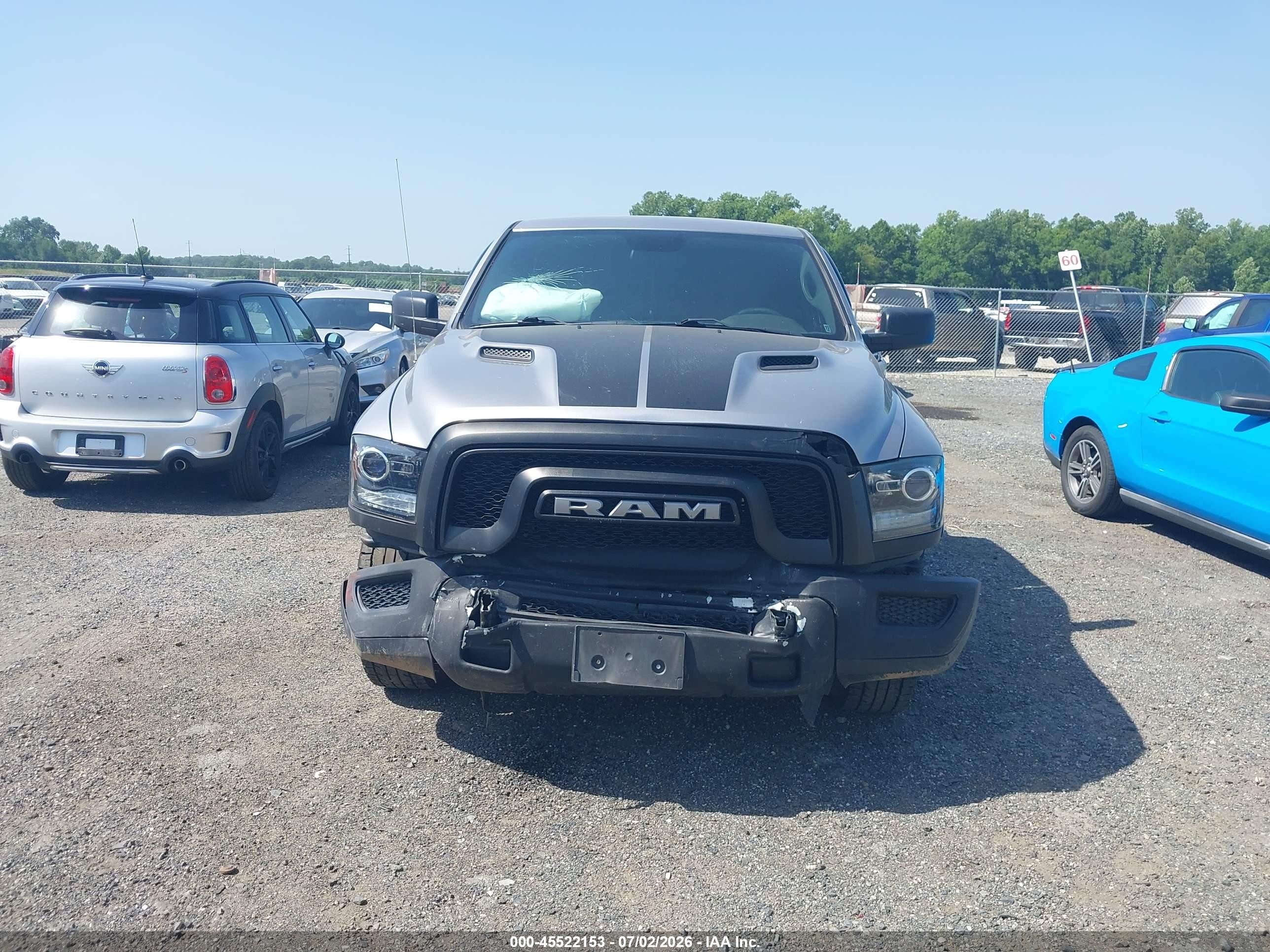 2021 Ram 1500 Classic Warlock  4x4 6'4 Box Серый vin: 1C6RR7GT6MS581009