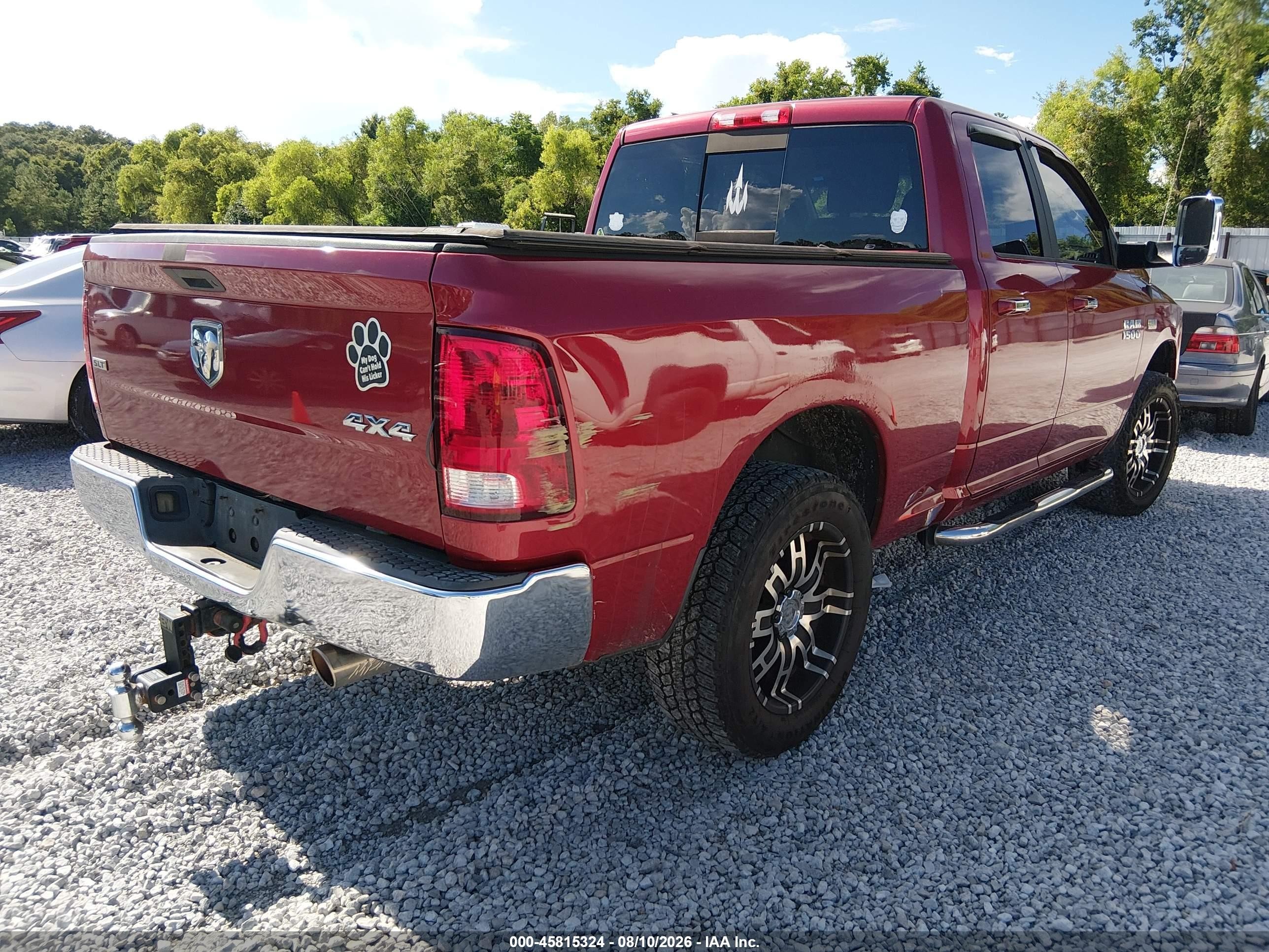 2014 Ram 1500 Slt Red vin: 1C6RR7GT7ES181428