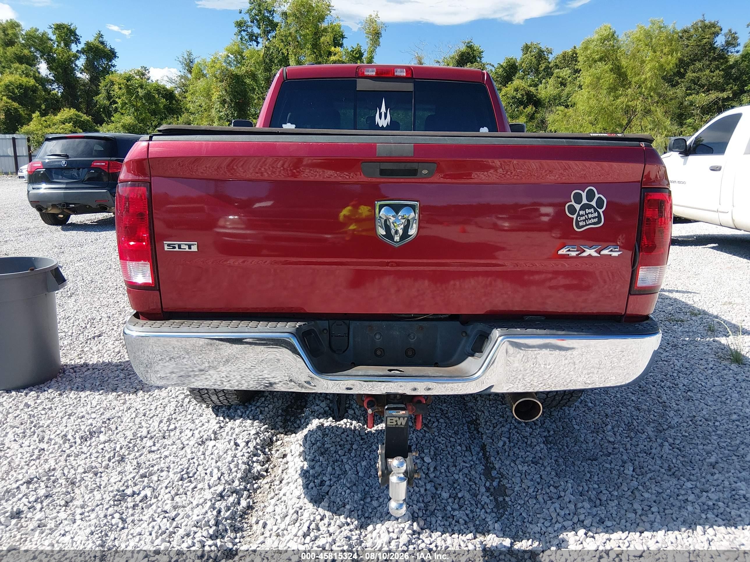 2014 Ram 1500 Slt Red vin: 1C6RR7GT7ES181428