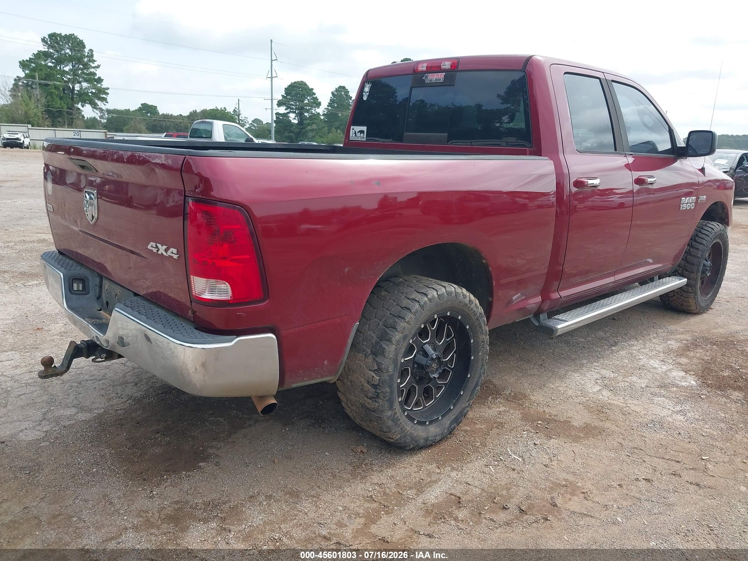 2014 Ram 1500 Slt Red vin: 1C6RR7GT8ES379757