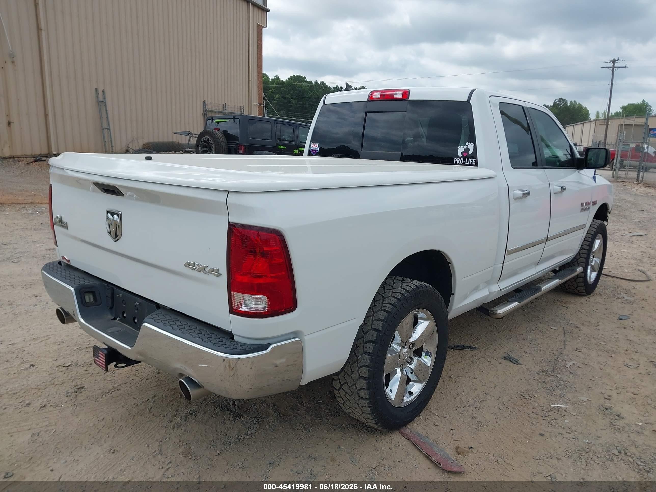 2014 Ram 1500 Big Horn White vin: 1C6RR7GT9ES138869