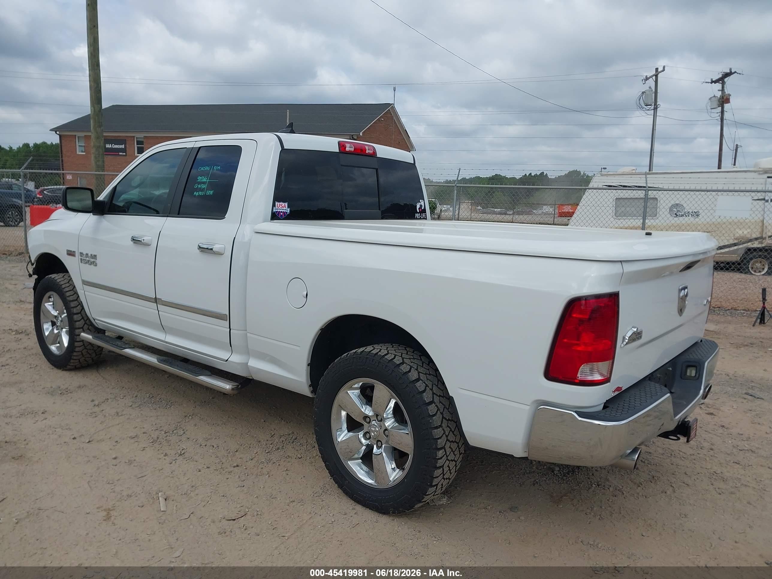 2014 Ram 1500 Big Horn White vin: 1C6RR7GT9ES138869