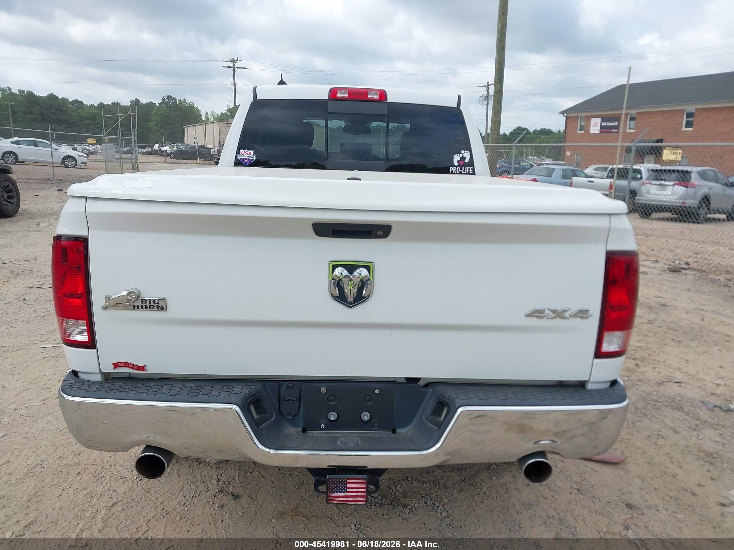 2014 Ram 1500 Big Horn White vin: 1C6RR7GT9ES138869