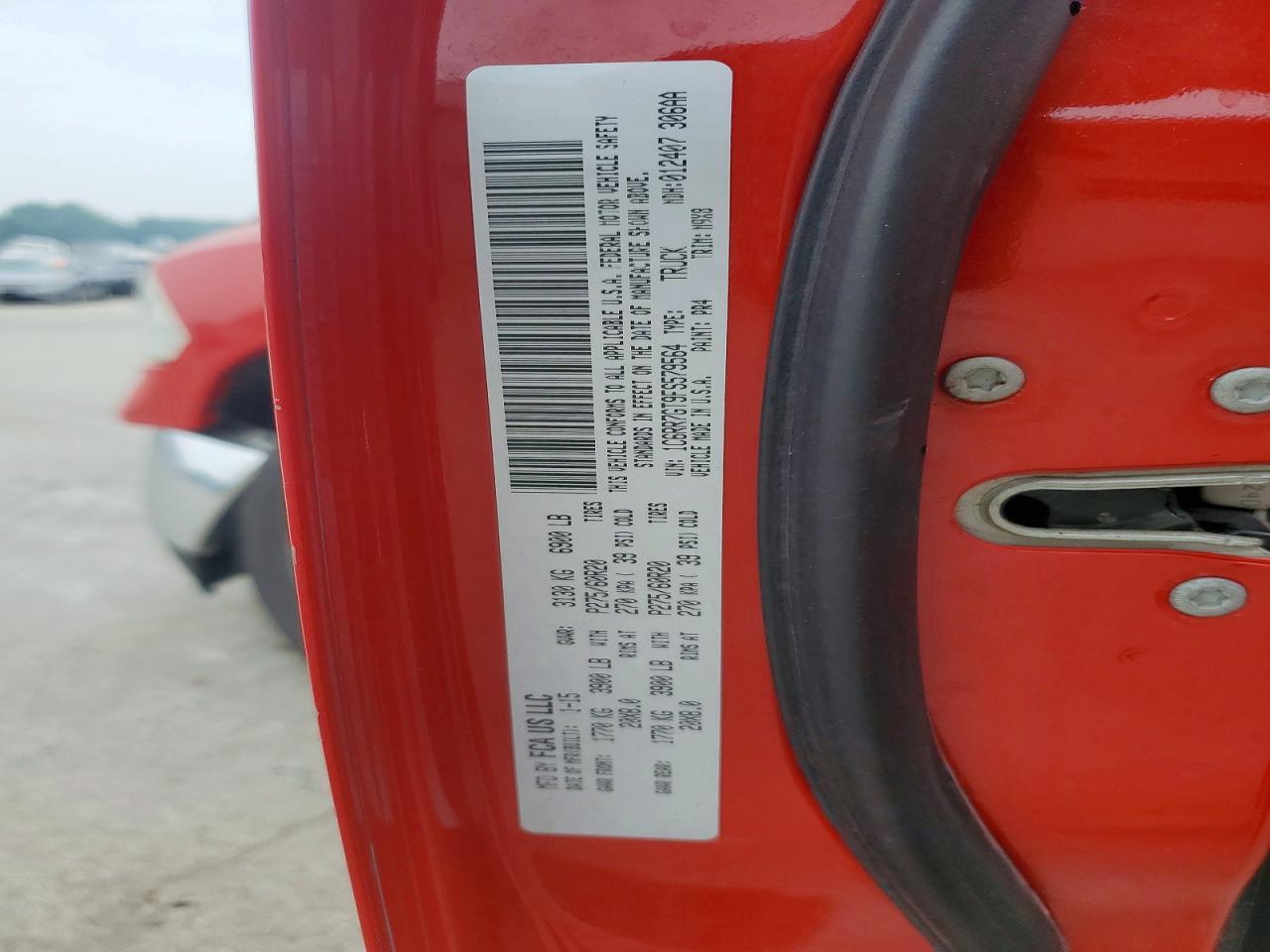 2015 Ram 1500 Slt Red vin: 1C6RR7GT9FS579564