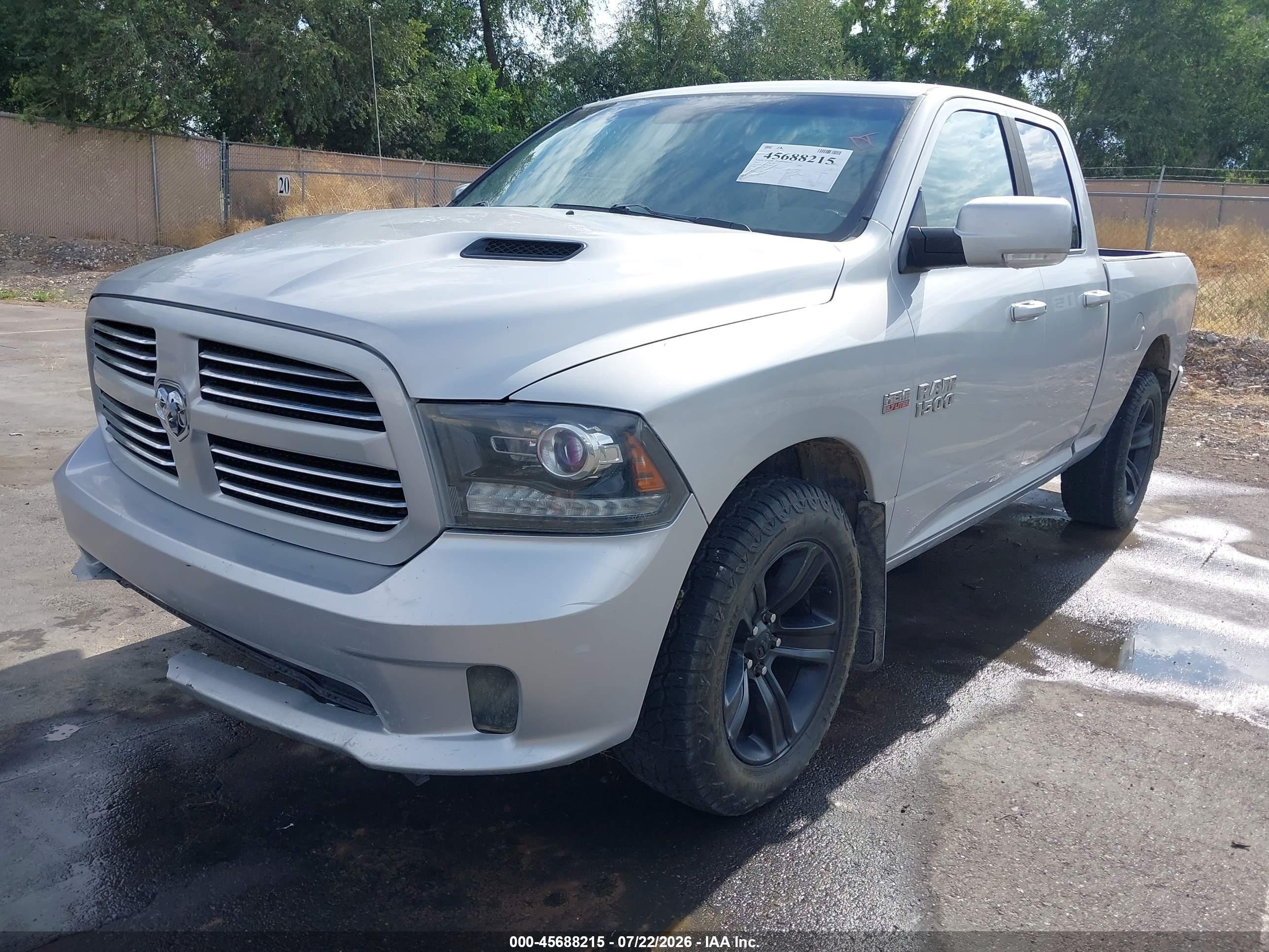 2013 Ram 1500 Sport Серебряный vin: 1C6RR7HT8DS509274