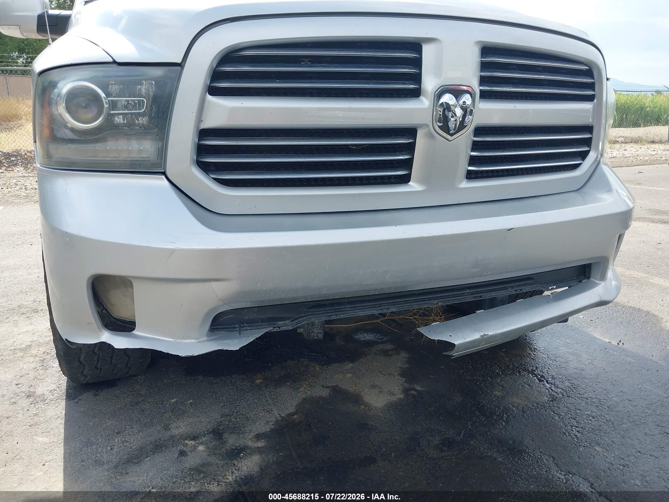 2013 Ram 1500 Sport Серебряный vin: 1C6RR7HT8DS509274