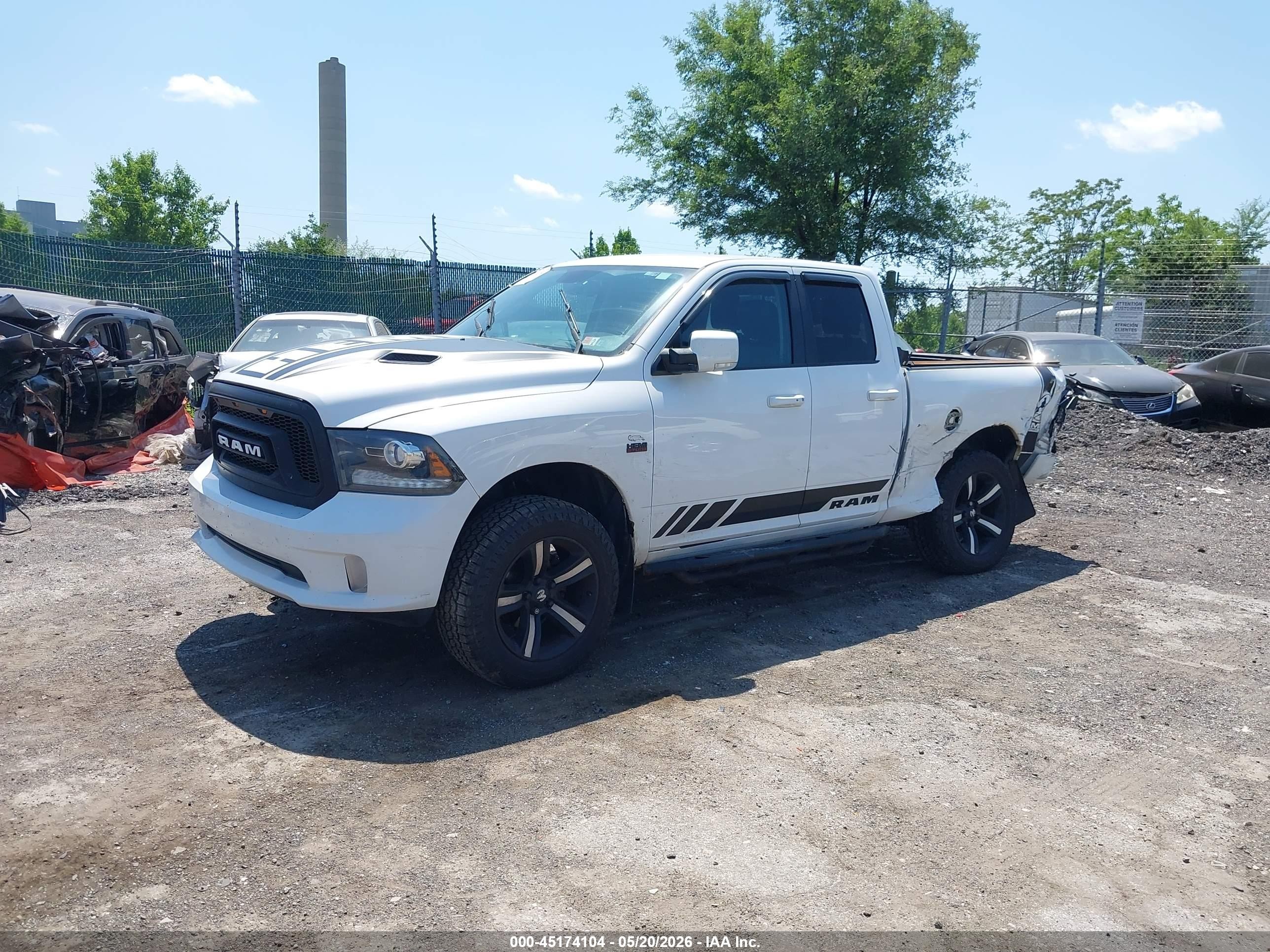 2014 Ram 1500 Sport White vin: 1C6RR7HT8ES299714