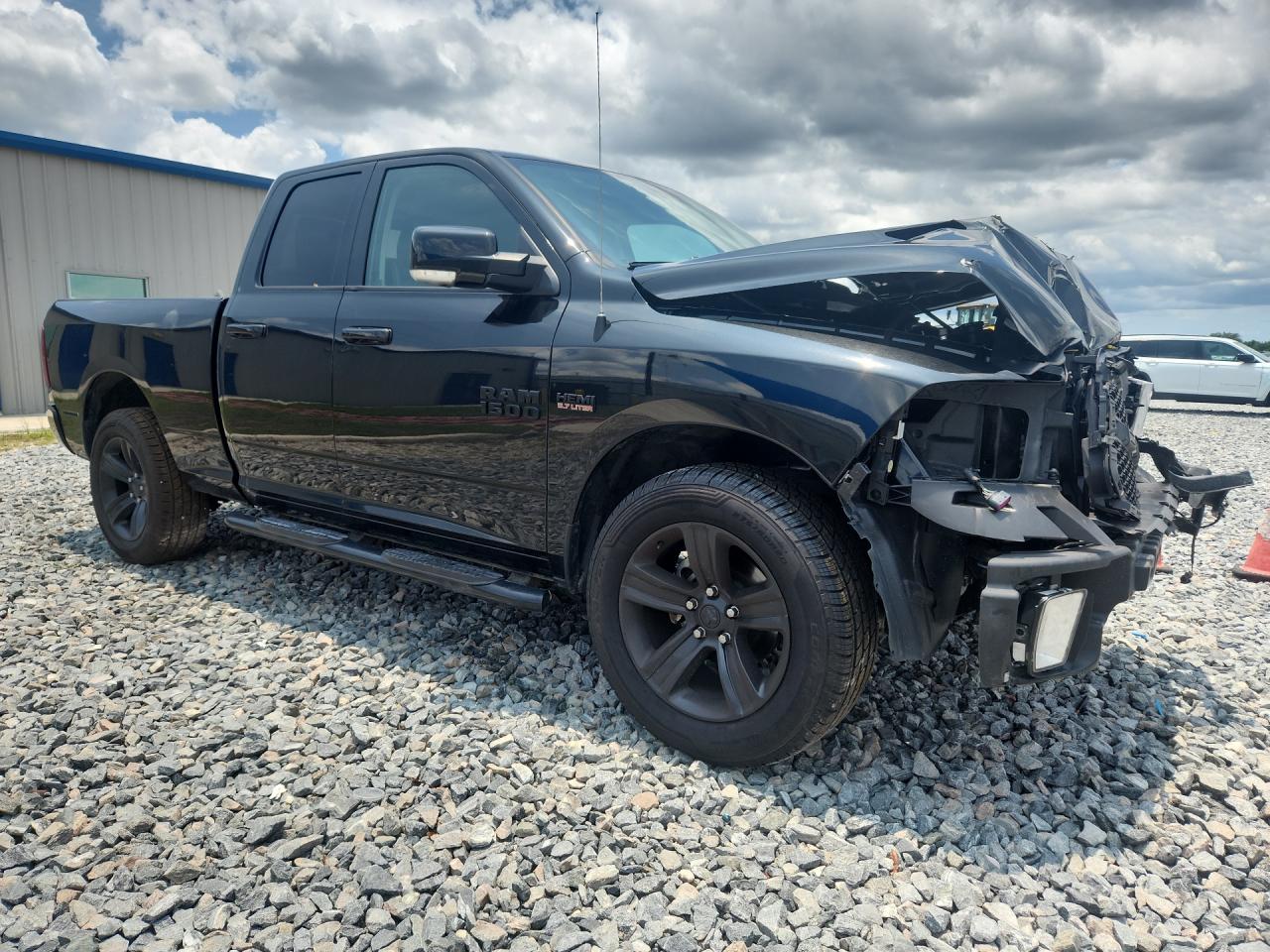 2018 Ram 1500 Sport Black vin: 1C6RR7HT9JS125046 Damage: Right Front Fender, Dent(S) W/ Paint Dmg, 3 To 4 Inches