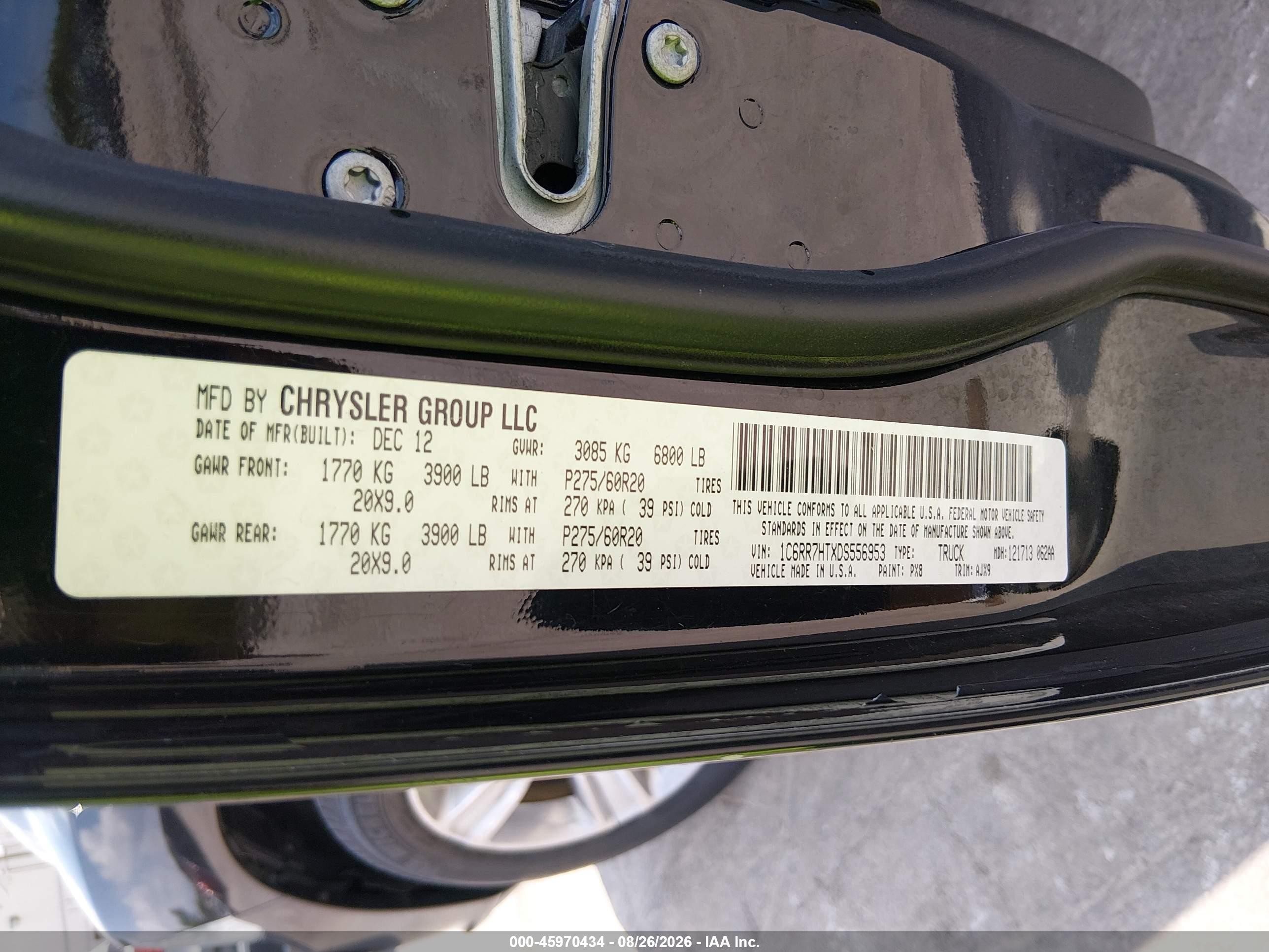 2013 Ram 1500 Sport Black vin: 1C6RR7HTXDS556953