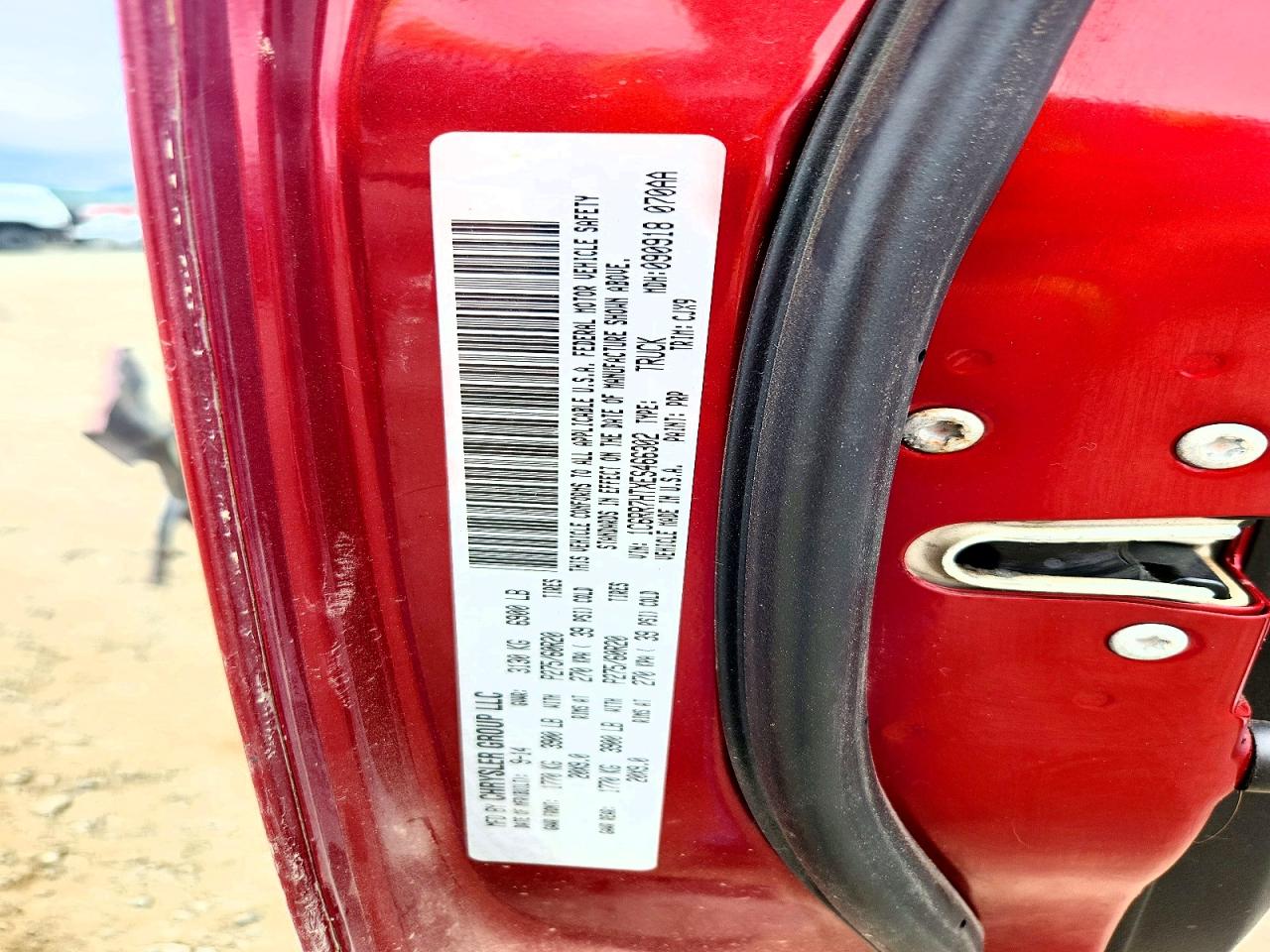 2014 Ram 1500 Sport Burgundy vin: 1C6RR7HTXES466302
