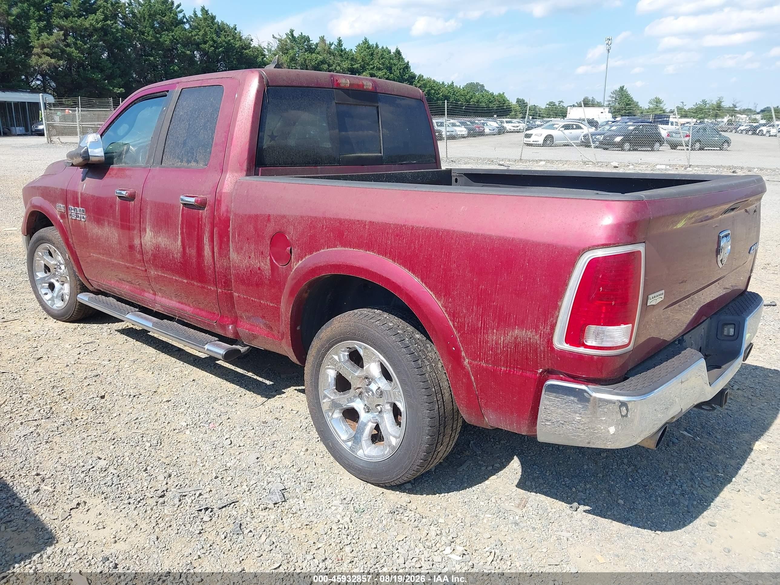 2013 Ram 1500 Laramie Красный vin: 1C6RR7JT5DS531176