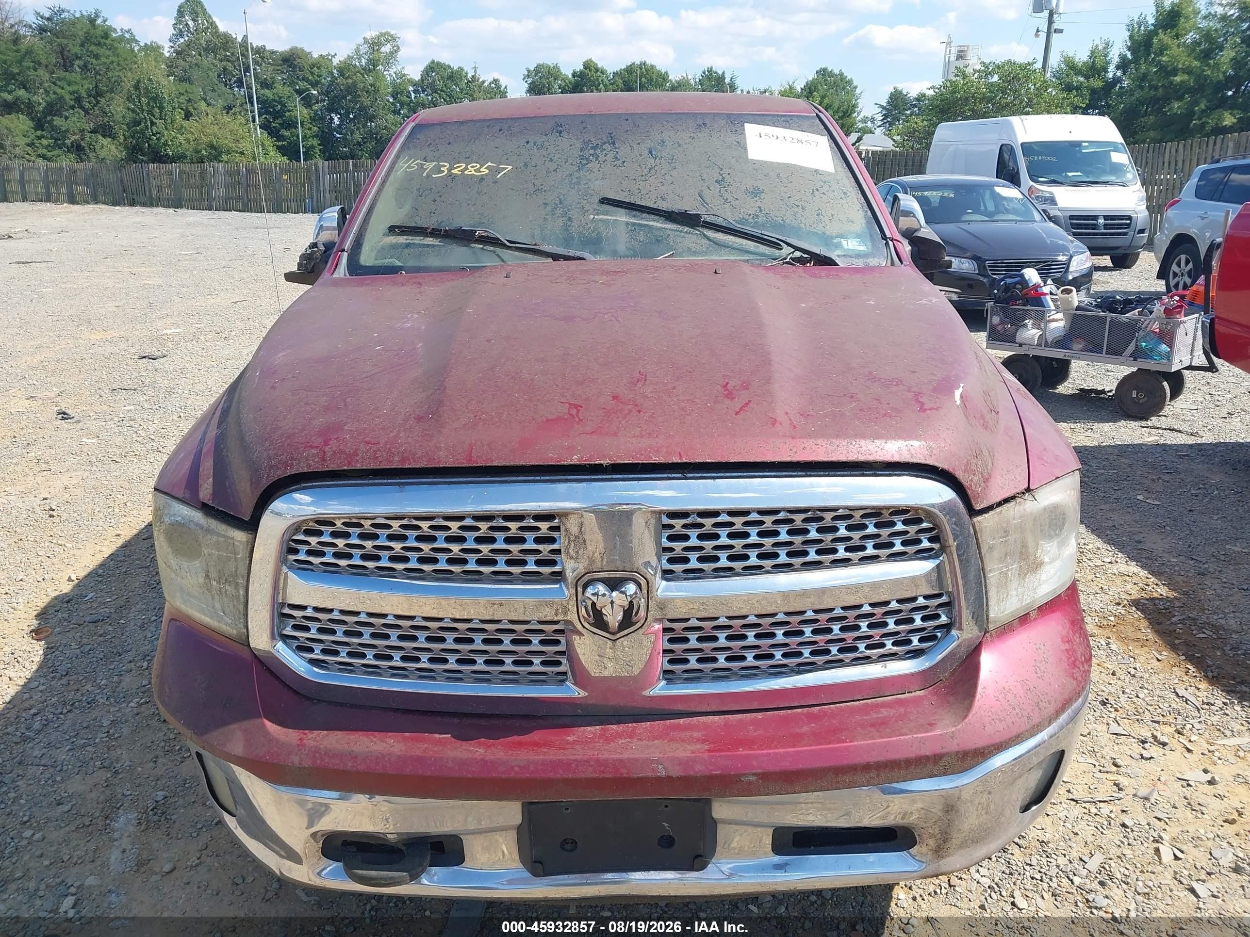 2013 Ram 1500 Laramie Красный vin: 1C6RR7JT5DS531176