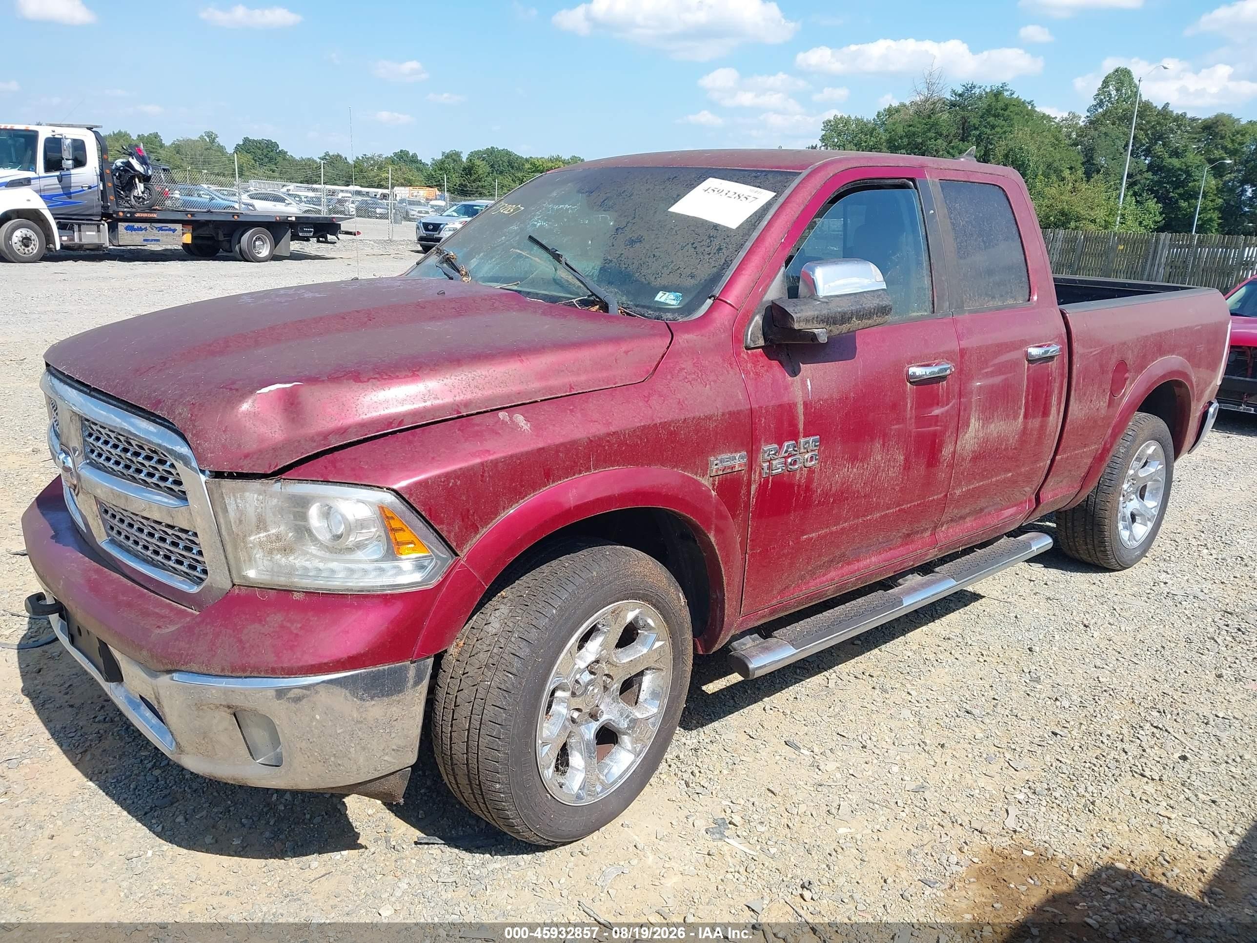 2013 Ram 1500 Laramie Красный vin: 1C6RR7JT5DS531176