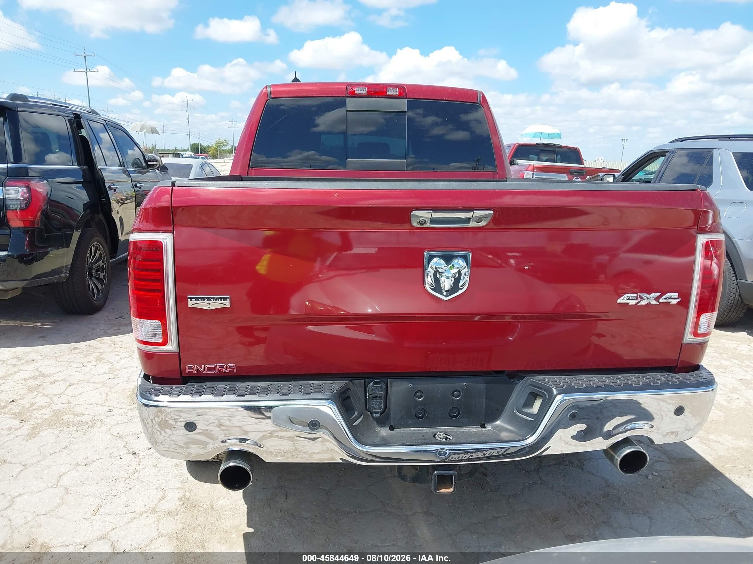 2013 Ram 1500 Laramie Burgundy vin: 1C6RR7JT6DS595811