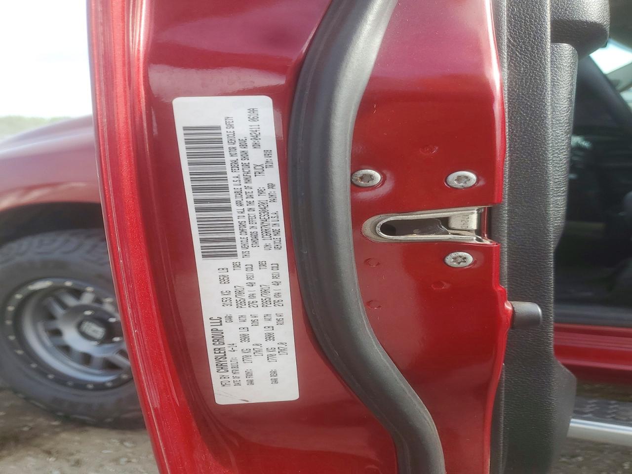 2014 Ram 1500 St Red vin: 1C6RR7KM4ES304201