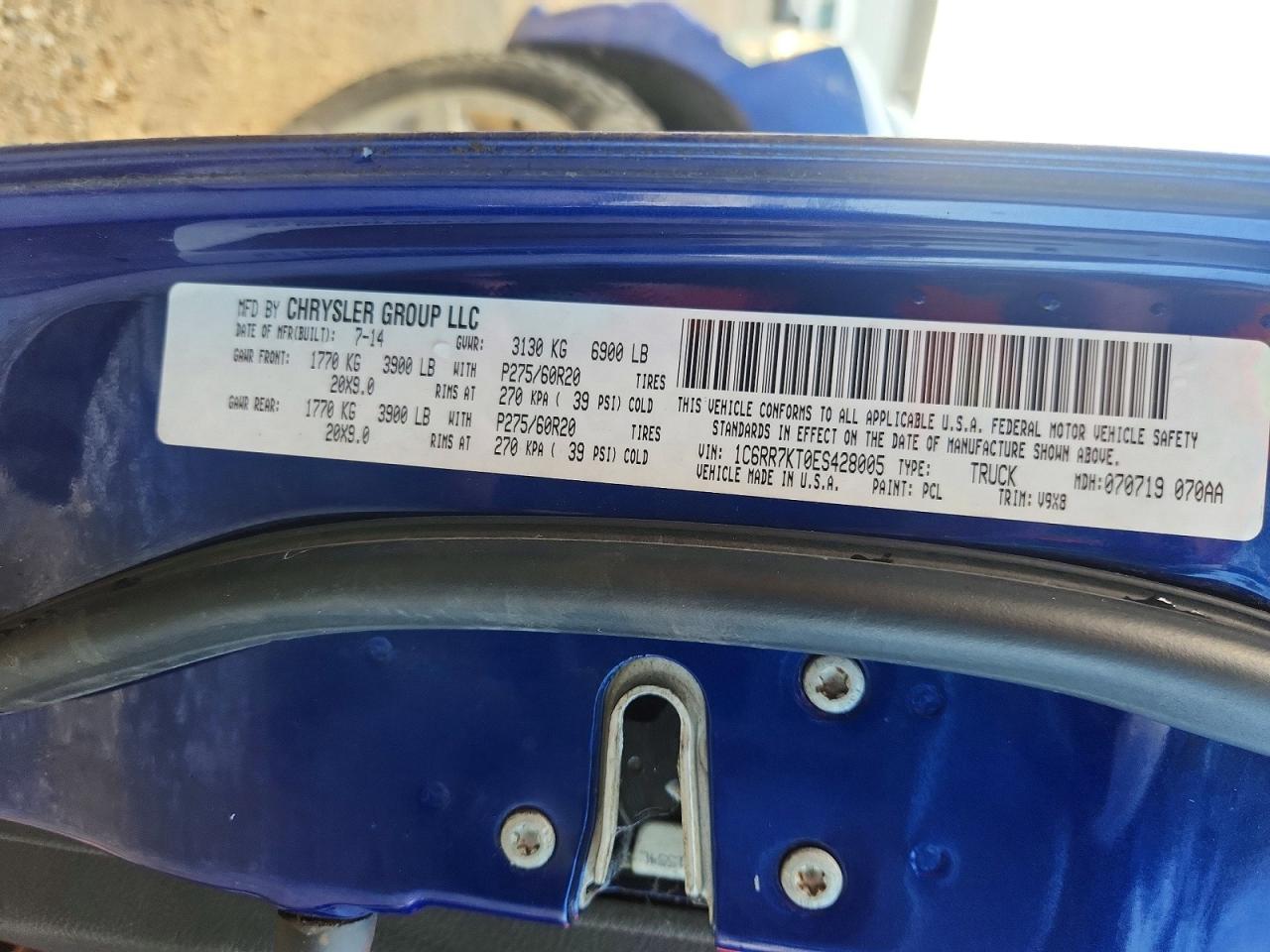 2014 Ram 1500 St Blue vin: 1C6RR7KT0ES428005