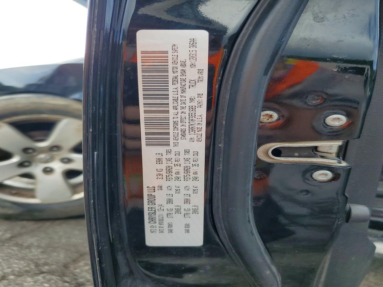 2015 Ram 1500 St Черный vin: 1C6RR7KT0FS551689