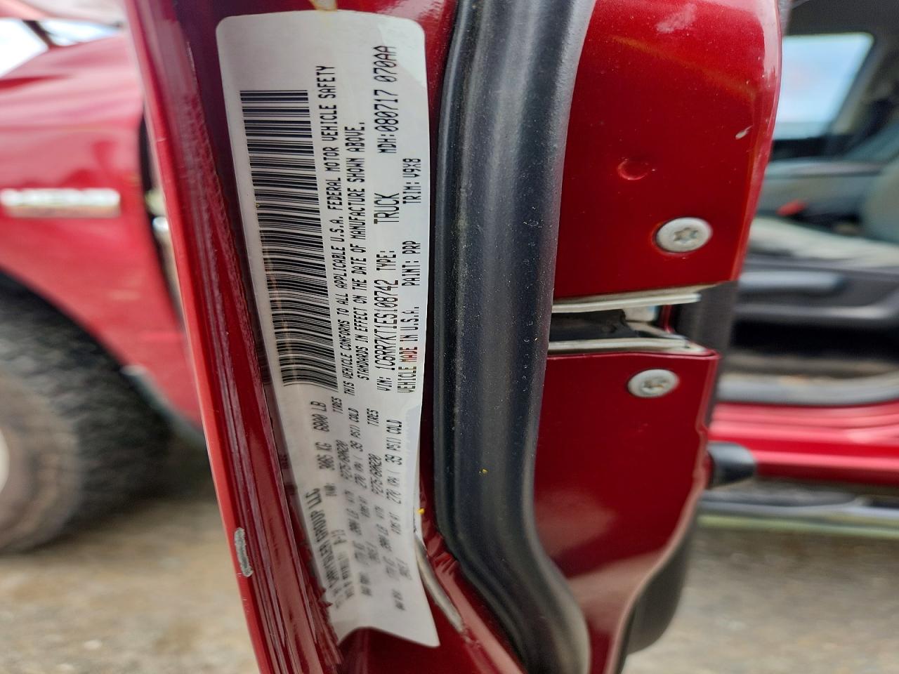 2014 Ram 1500 St Red vin: 1C6RR7KT1ES108742