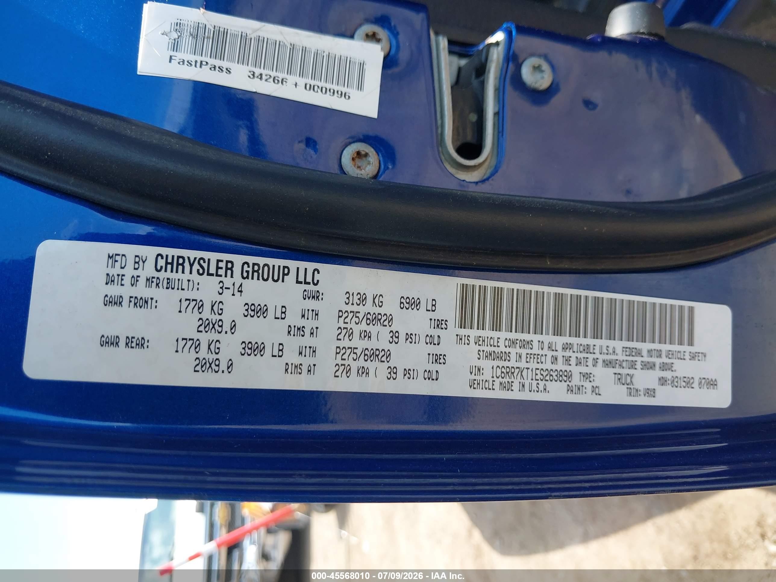 2014 Ram 1500 Express Blue vin: 1C6RR7KT1ES263890
