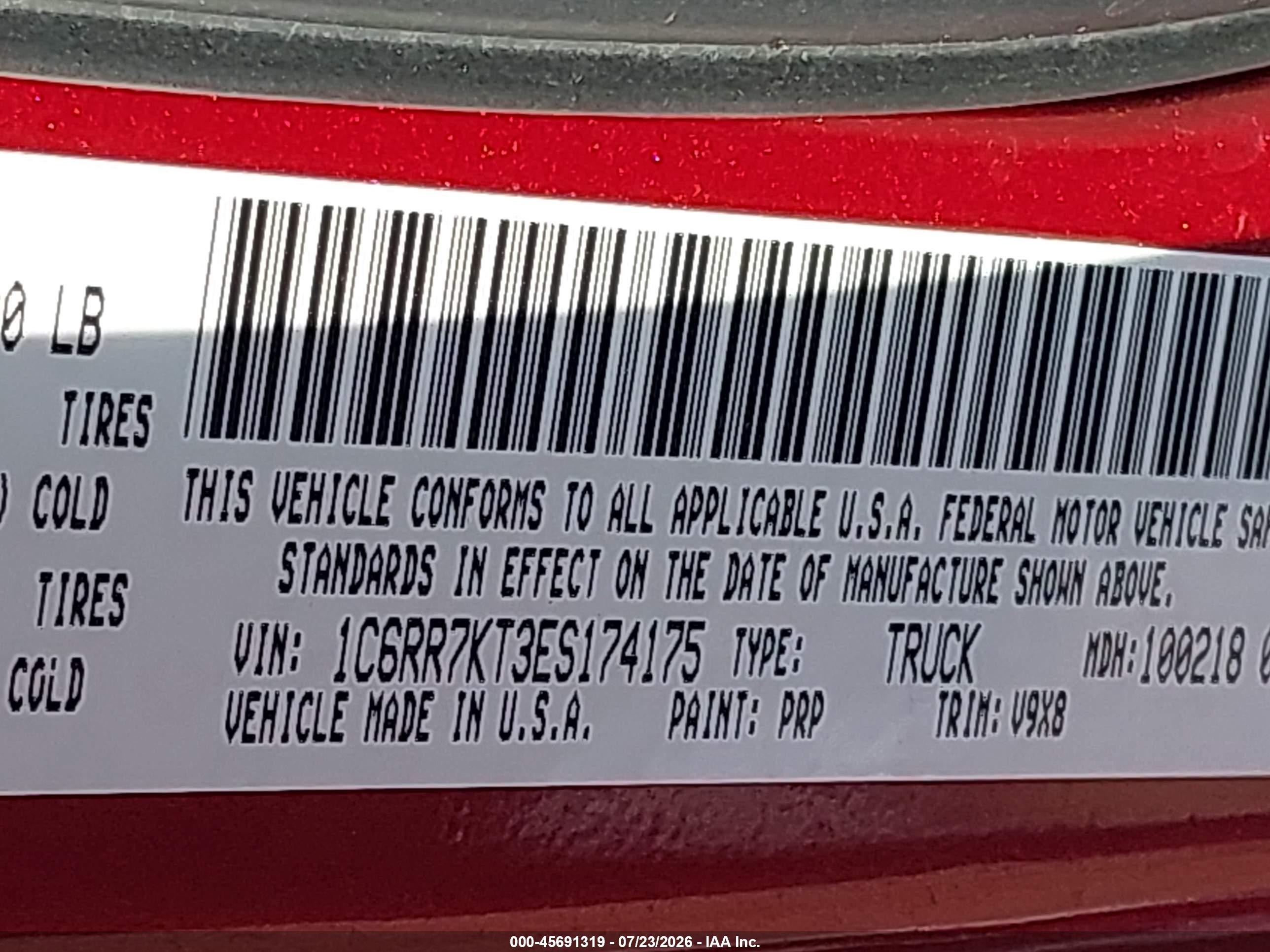 2014 Ram 1500 Express Red vin: 1C6RR7KT3ES174175