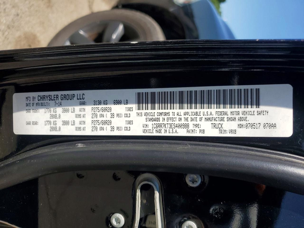 2014 Ram 1500 St Black vin: 1C6RR7KT3ES400988